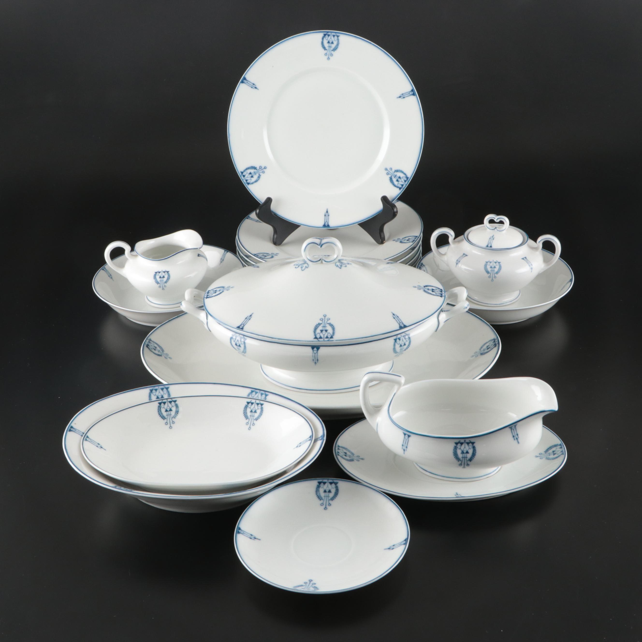 Hanusch & Bernhardt Austrian Porcelain Art Deco Style Dinnerware