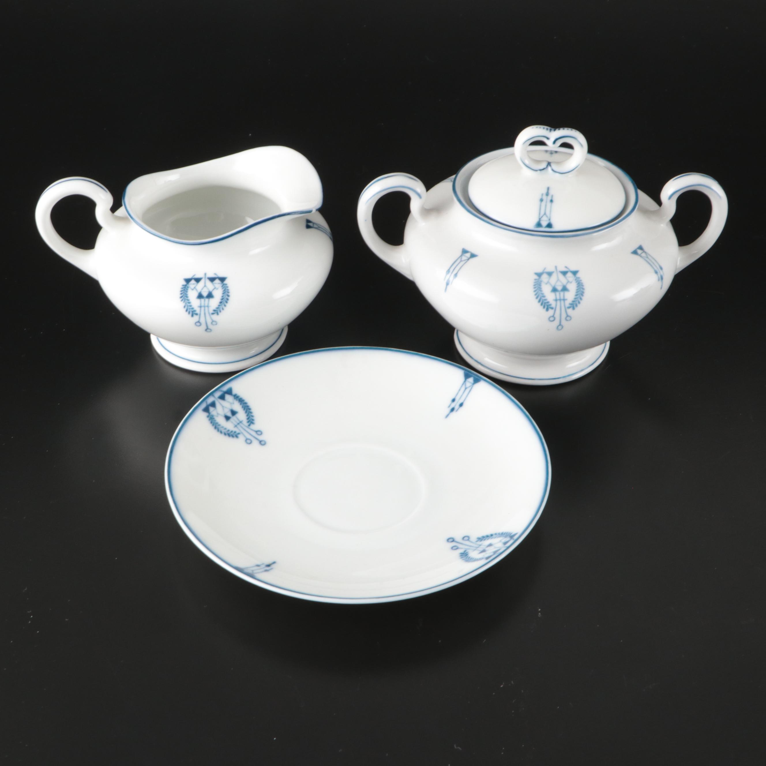 Hanusch & Bernhardt Austrian Porcelain Art Deco Style Dinnerware