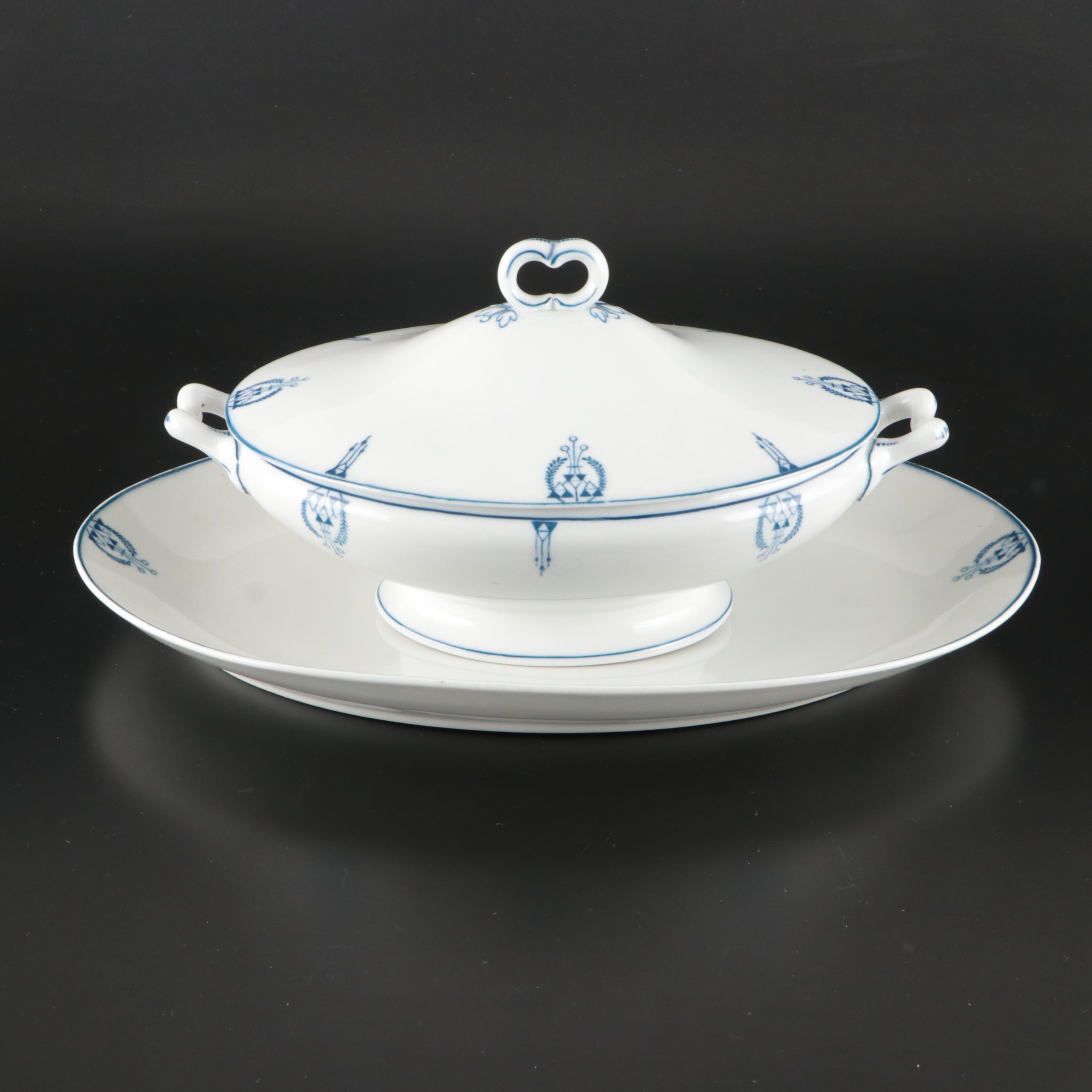 Hanusch & Bernhardt Austrian Porcelain Art Deco Style Dinnerware