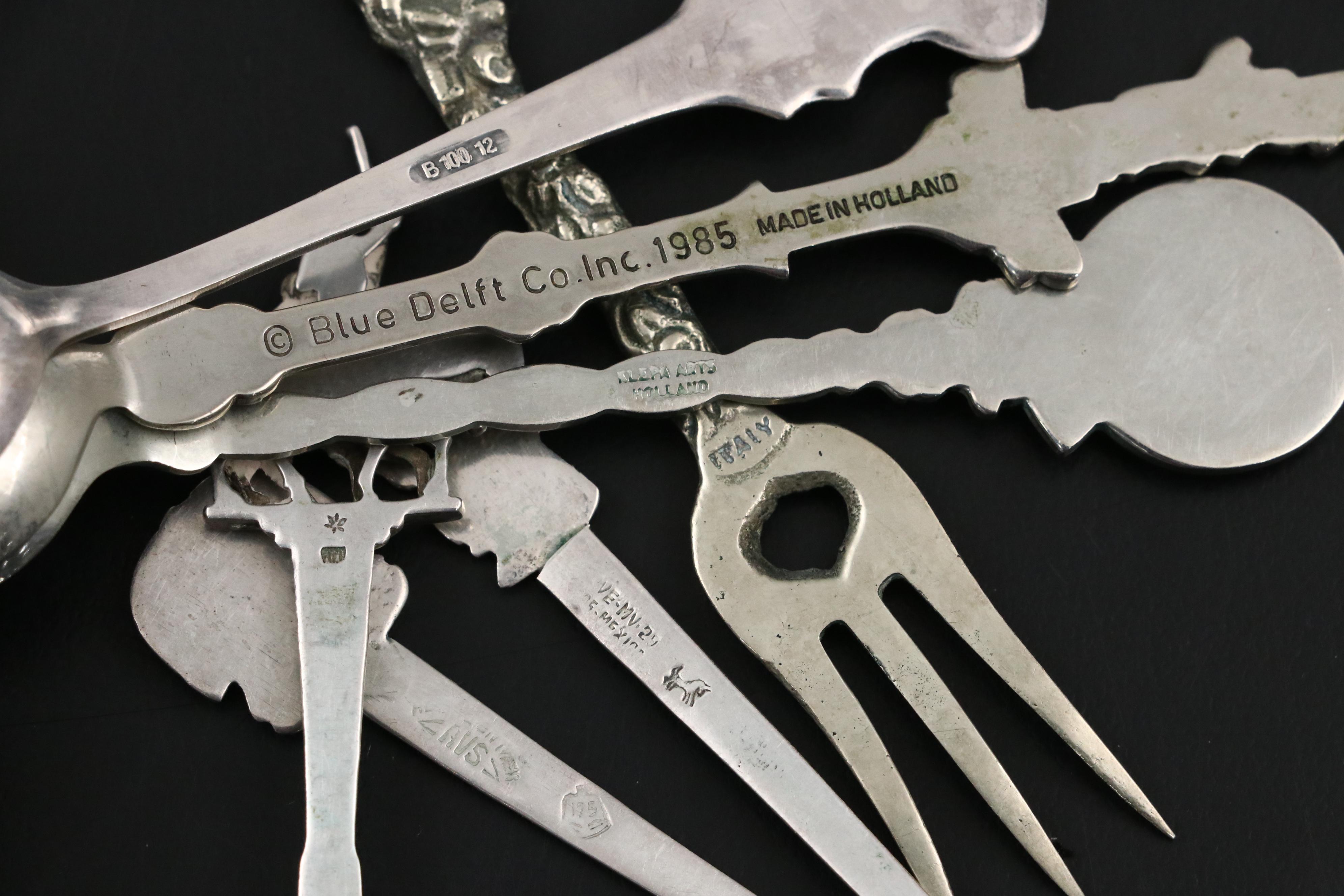 Sterling and Other Souvenir Spoons with Banner Pretend Play Flatware