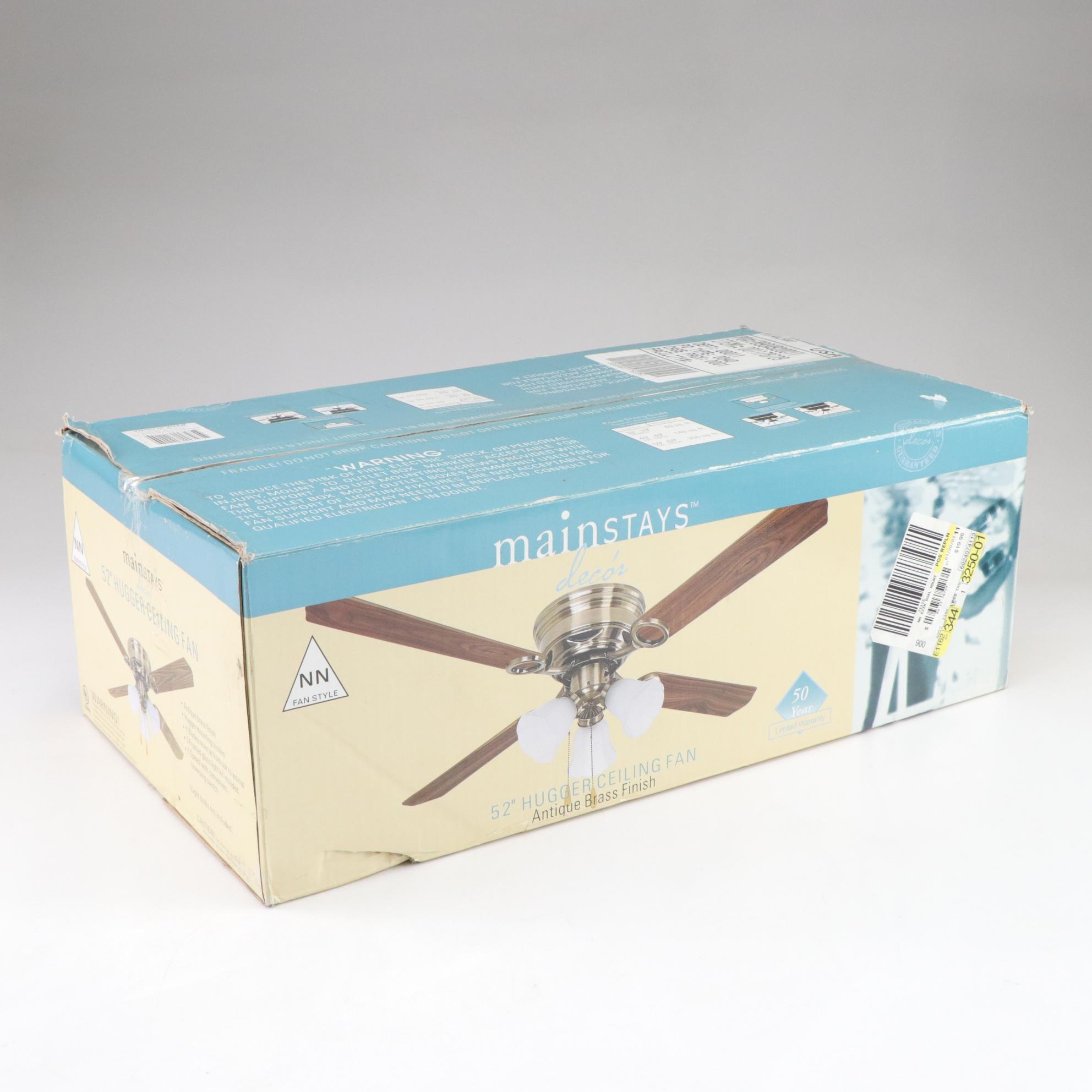 Mainstays 52" Hugger Ceiling Fan with Frosted Glass Flush Mount