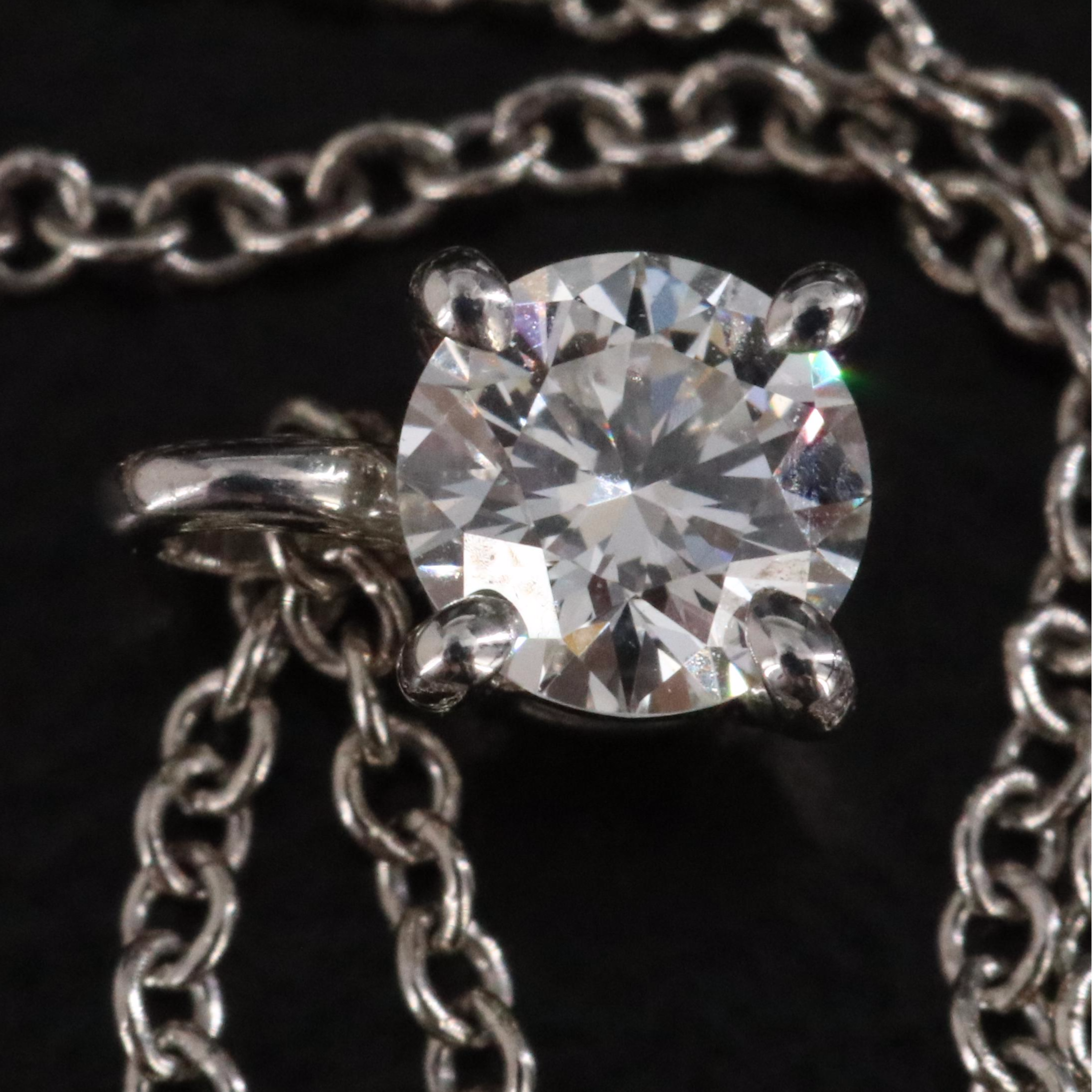 Tiffany & Co. Platinum Diamond Solitaire Necklace