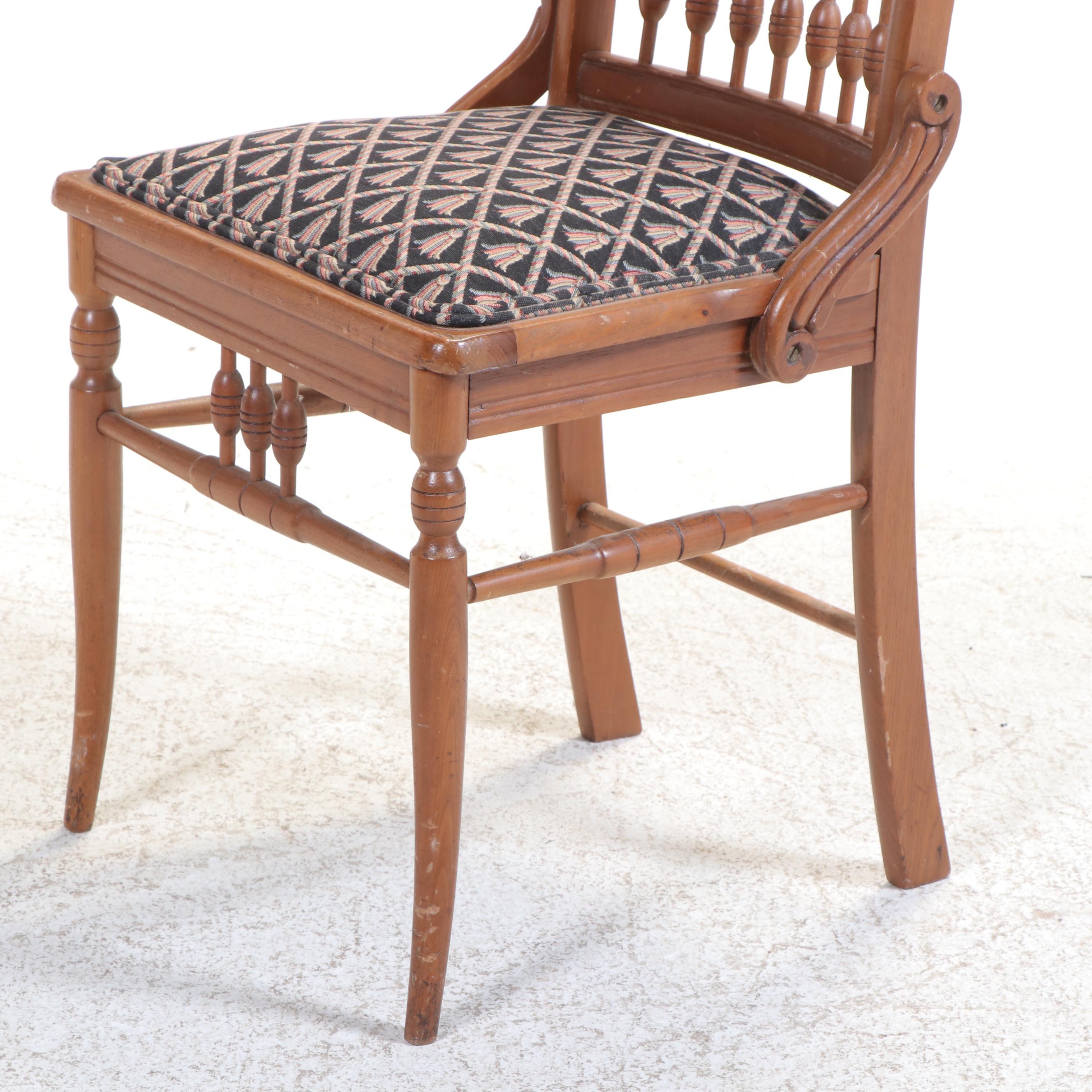 Aesthetic Movement Brass-Mounted & Carved Walnut Green Man Figural Side Chair