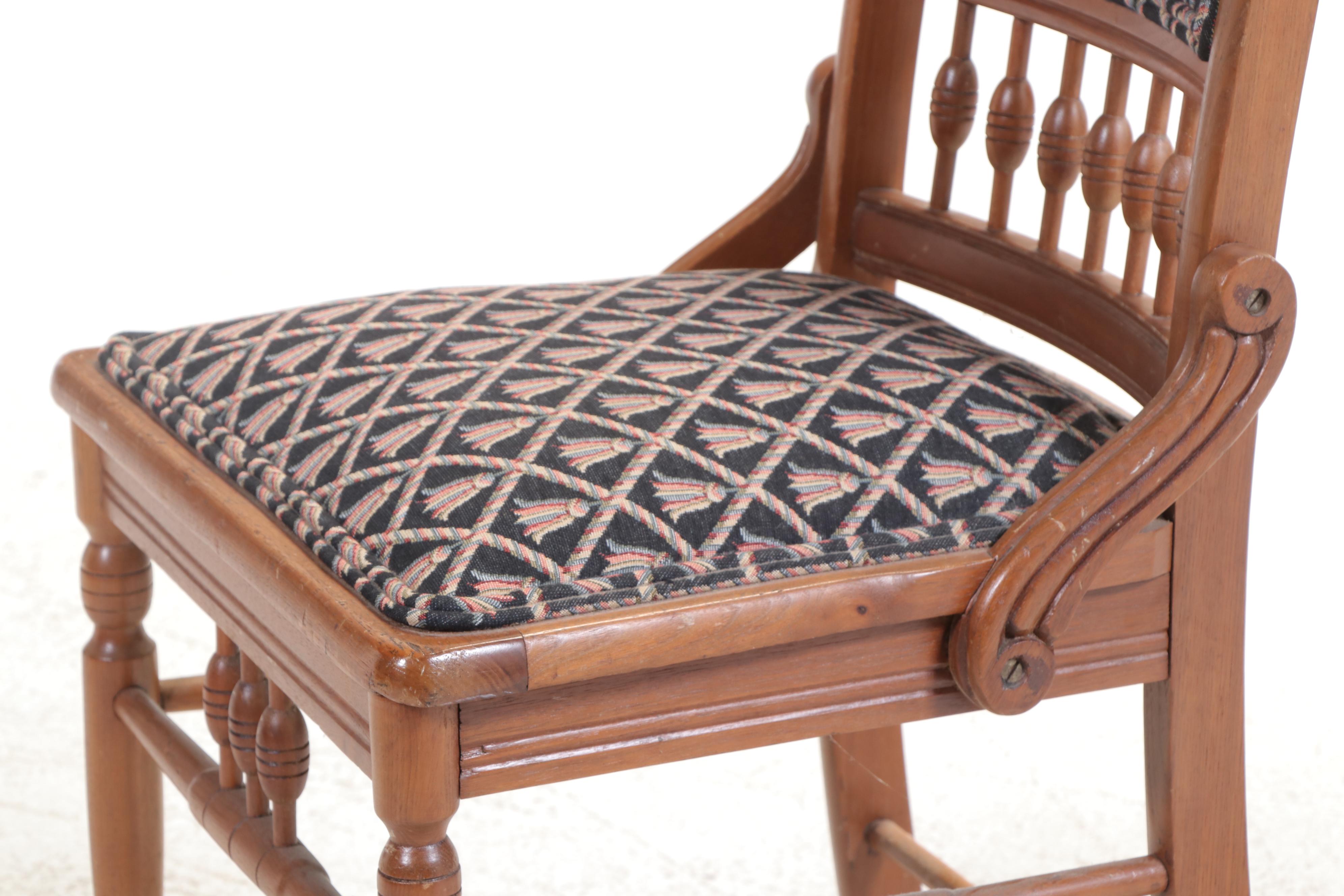 Aesthetic Movement Brass-Mounted & Carved Walnut Green Man Figural Side Chair