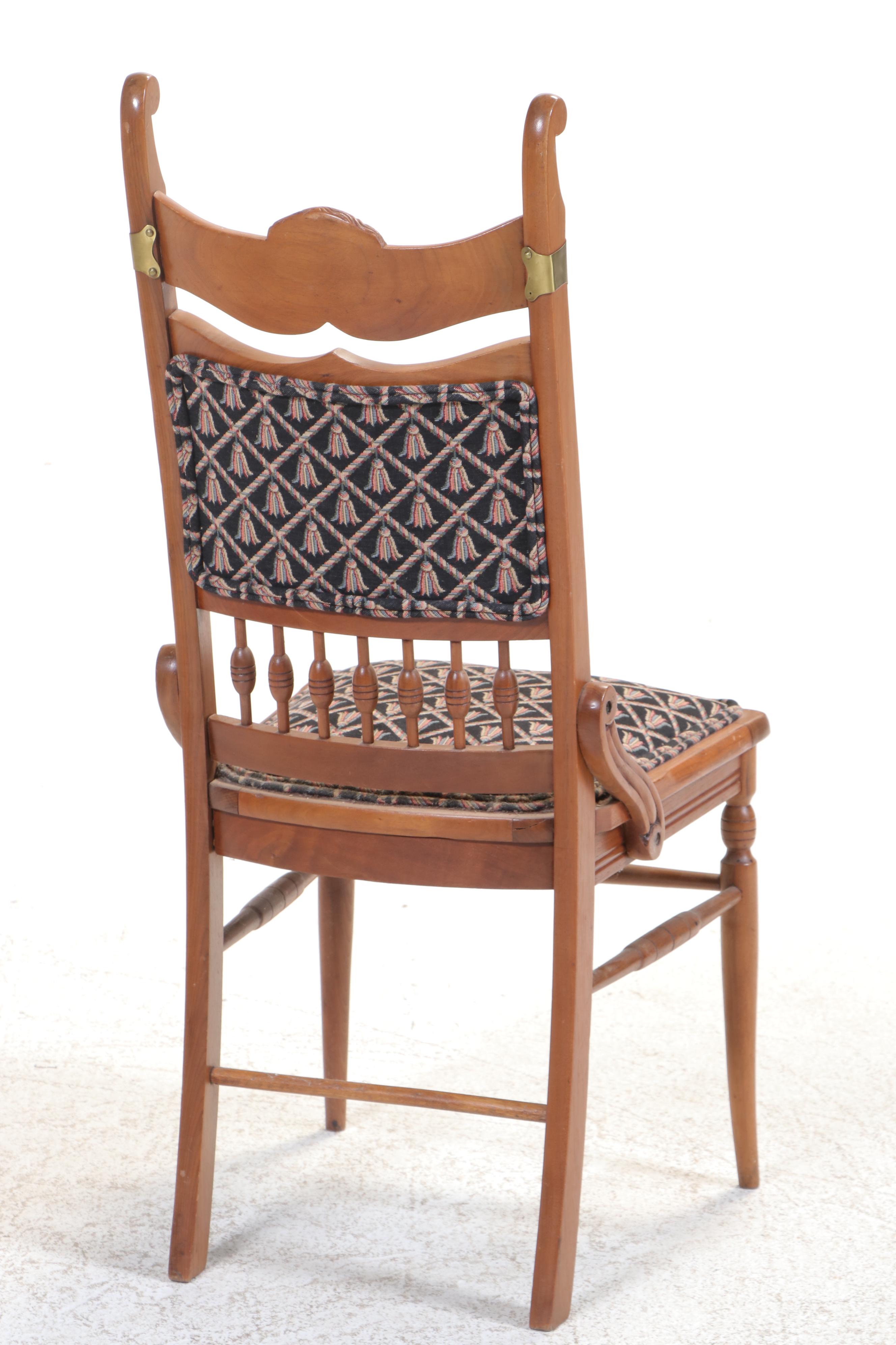 Aesthetic Movement Brass-Mounted & Carved Walnut Green Man Figural Side Chair