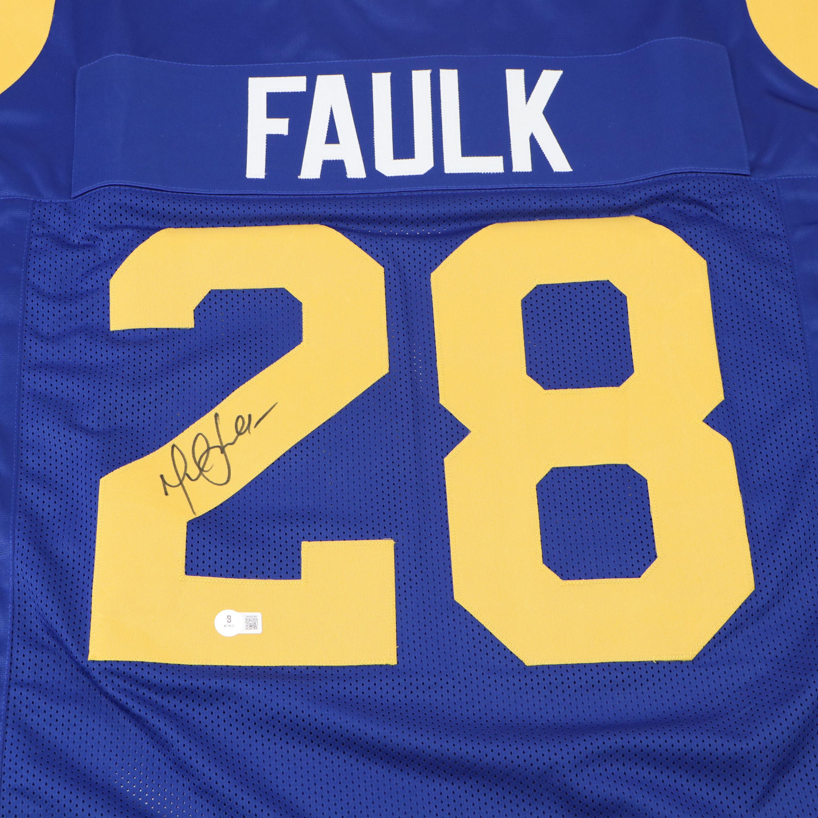 Marshall Faulk Signed St. Louis Rams Football Jersey, Beckett