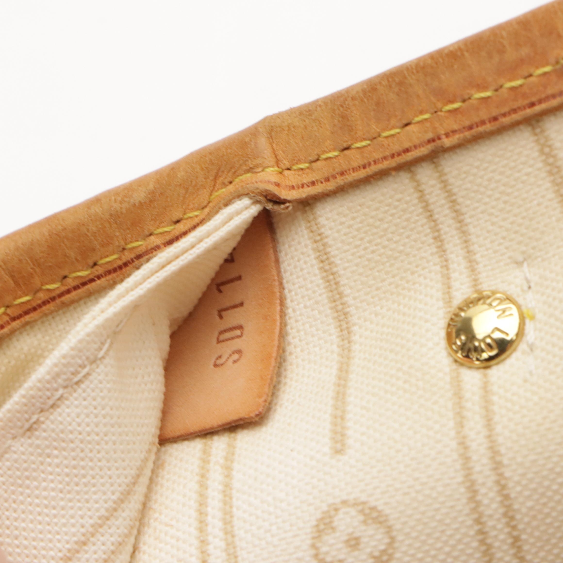 Louis Vuitton Neverfull PM Tote in Damier Azur Canvas & Vachetta Leather