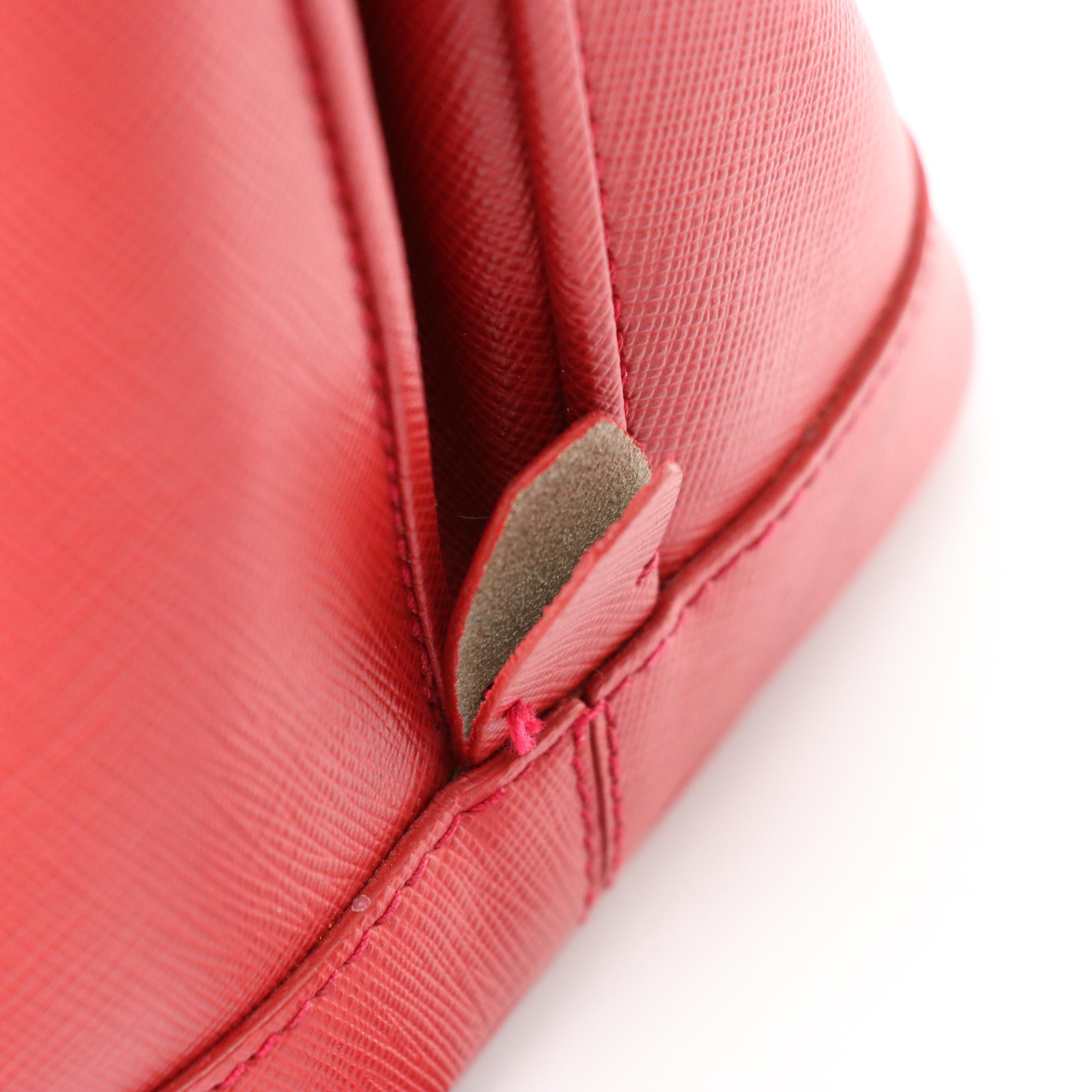 Prada Promenade Tote Bag in Fuoco Saffiano Leather