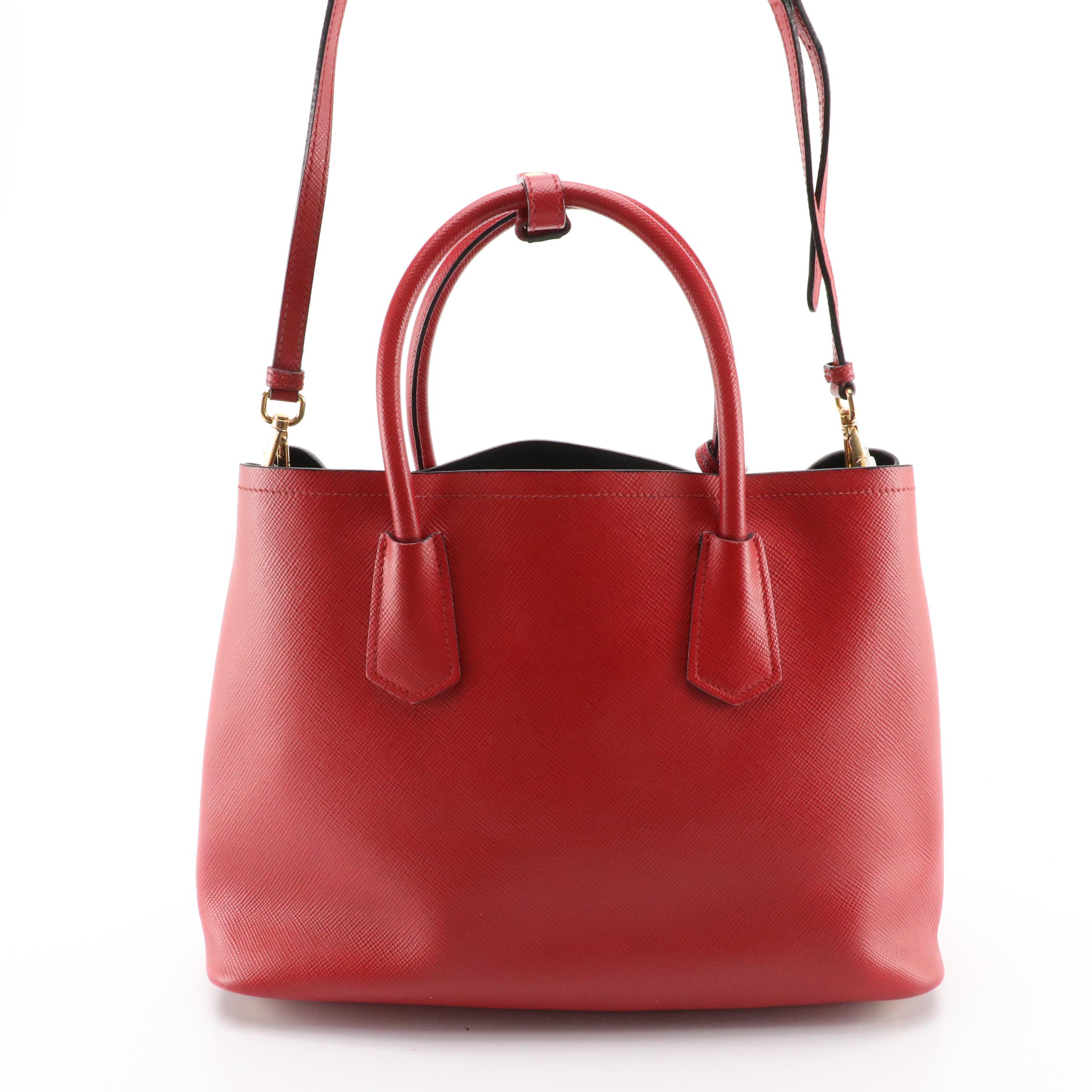 Prada Tote in Red Saffiano Leather