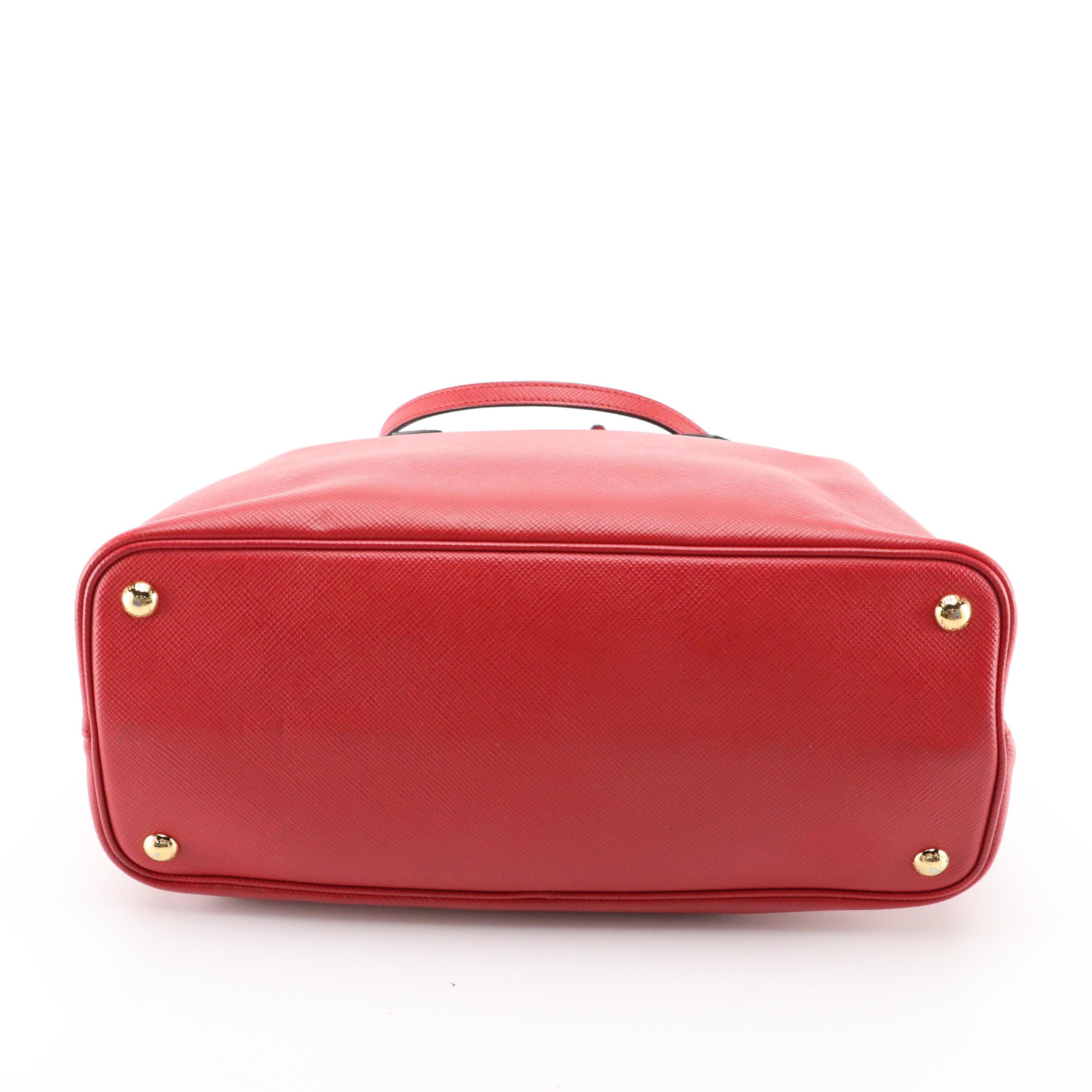Prada Tote in Red Saffiano Leather