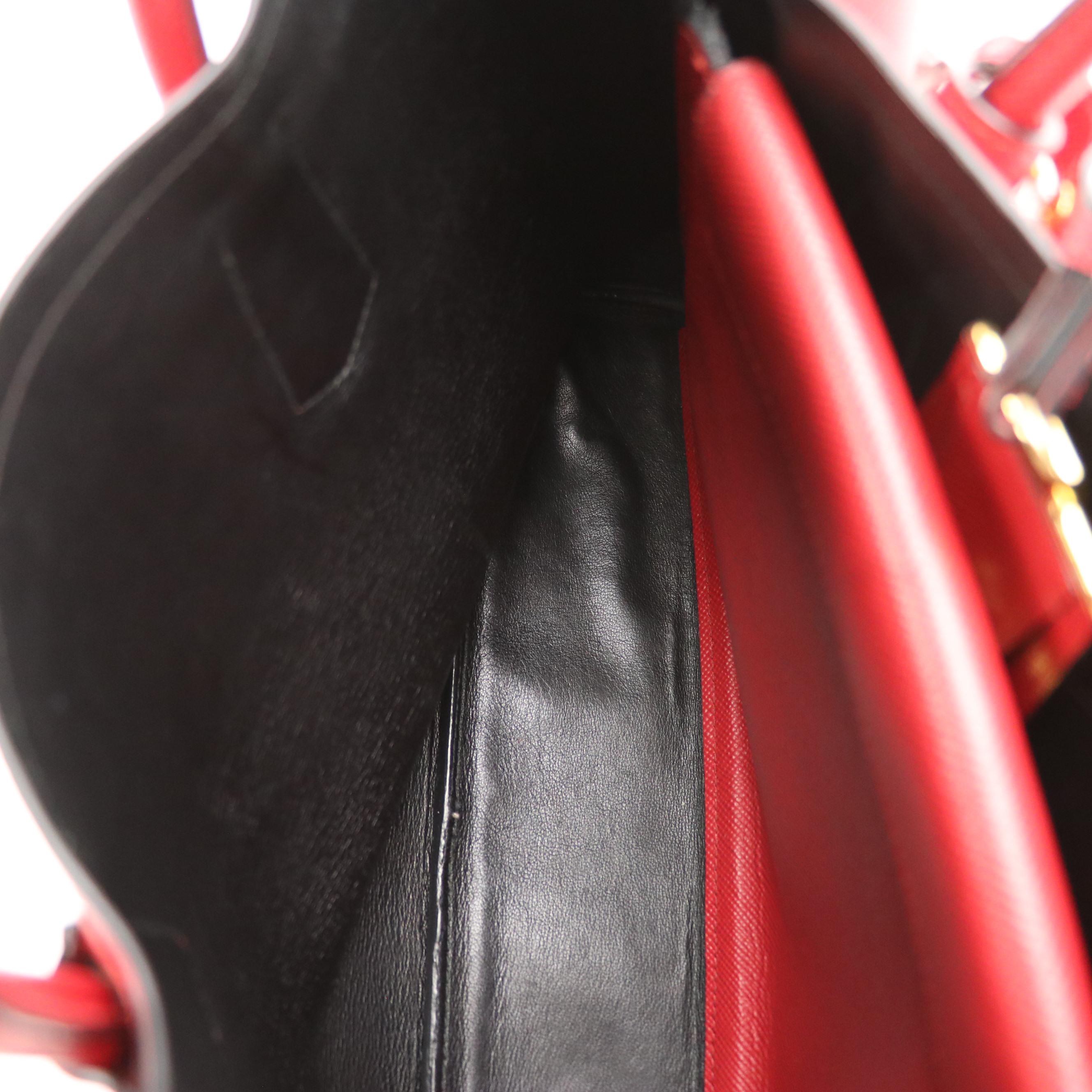 Prada Tote in Red Saffiano Leather