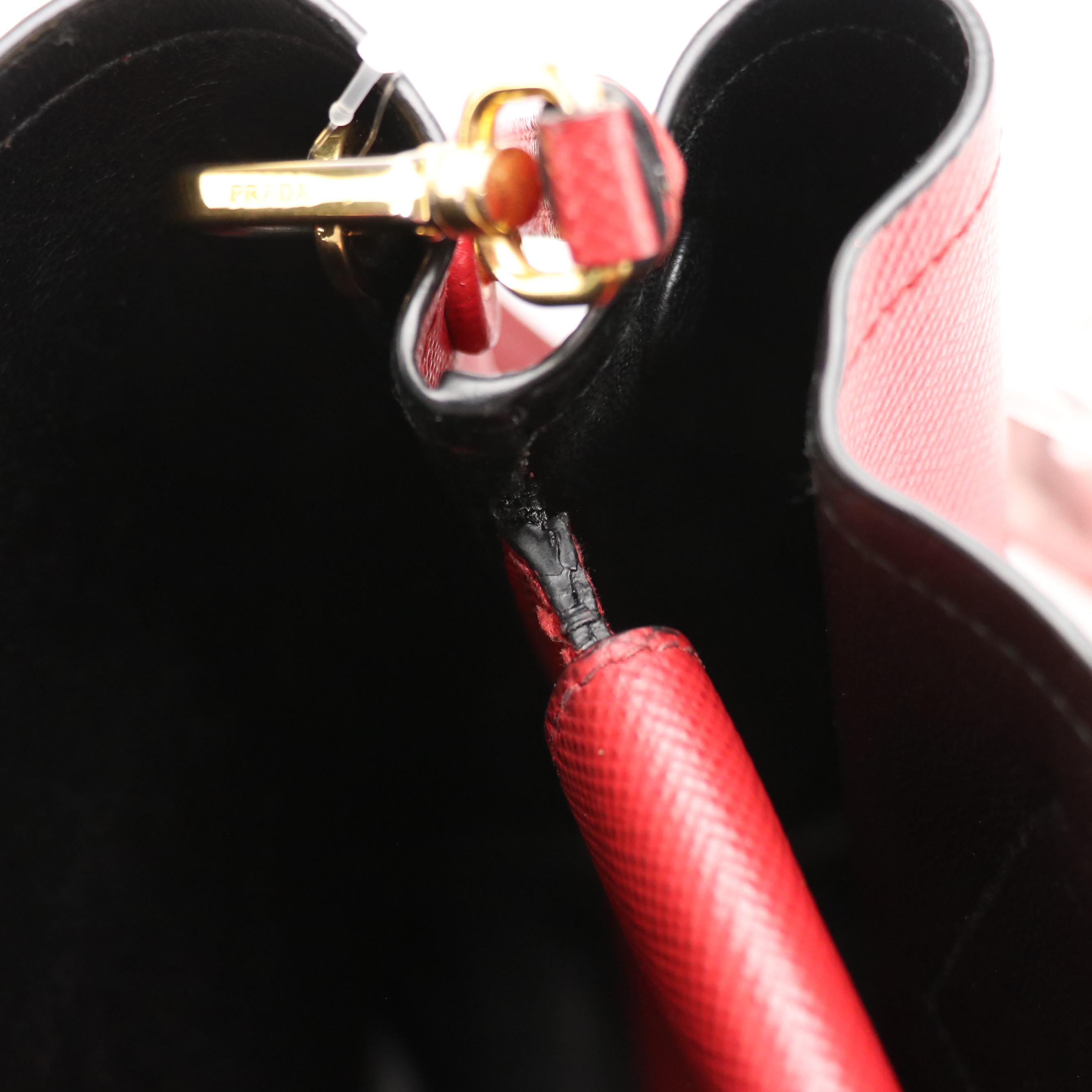 Prada Tote in Red Saffiano Leather