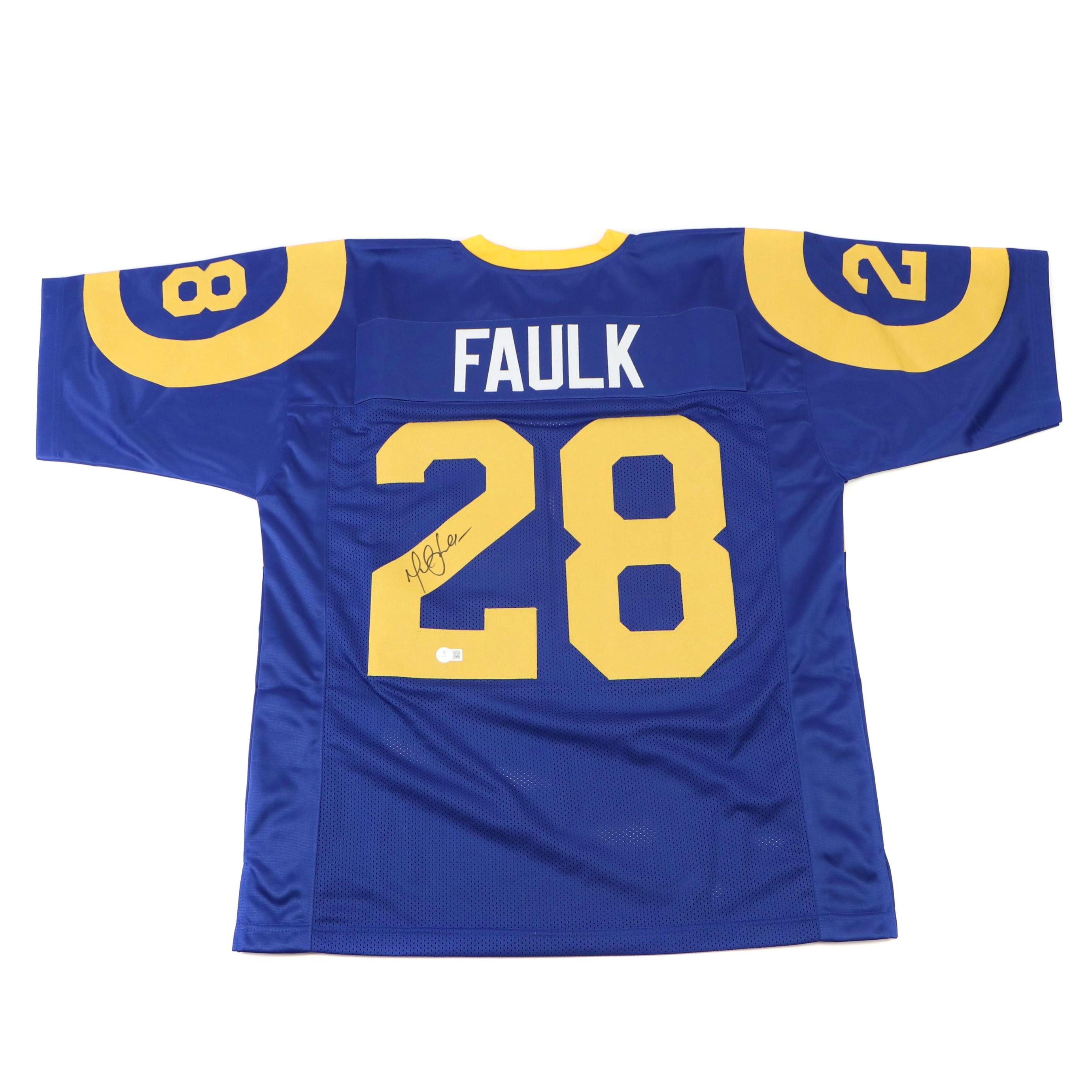 Marshall Faulk Signed St. Louis Rams Football Jersey, Beckett
