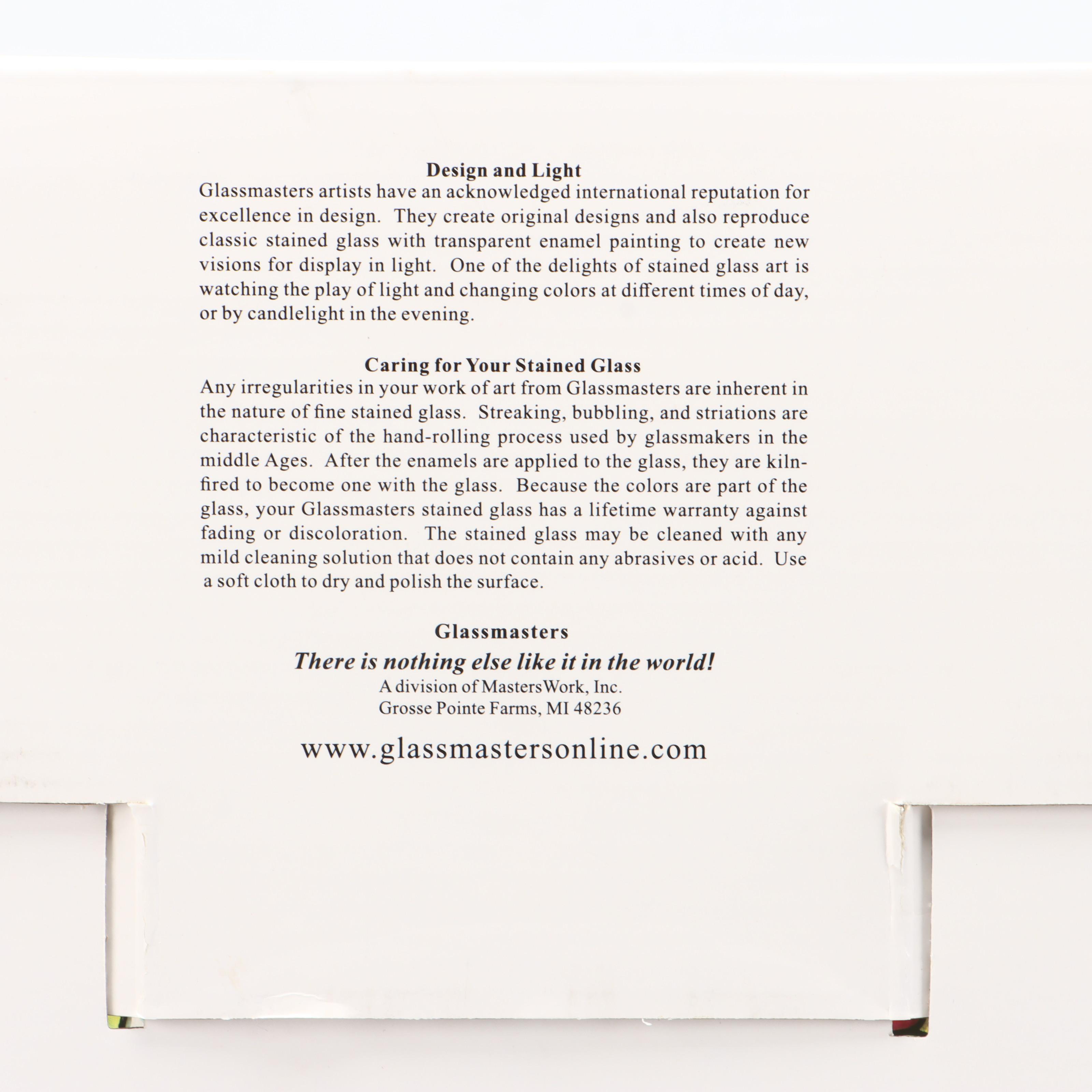 Glassmasters "Tree of Life" Stained Glass Panel After Louis Comfort Tiffany