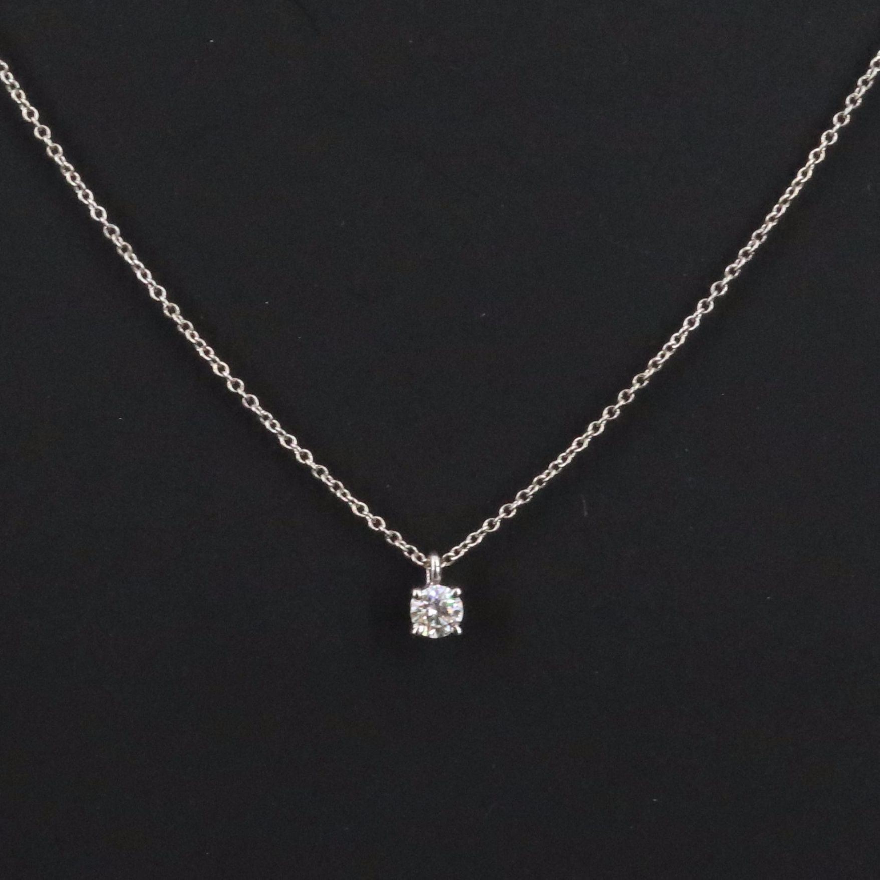 Tiffany & Co. Platinum Diamond Solitaire Necklace
