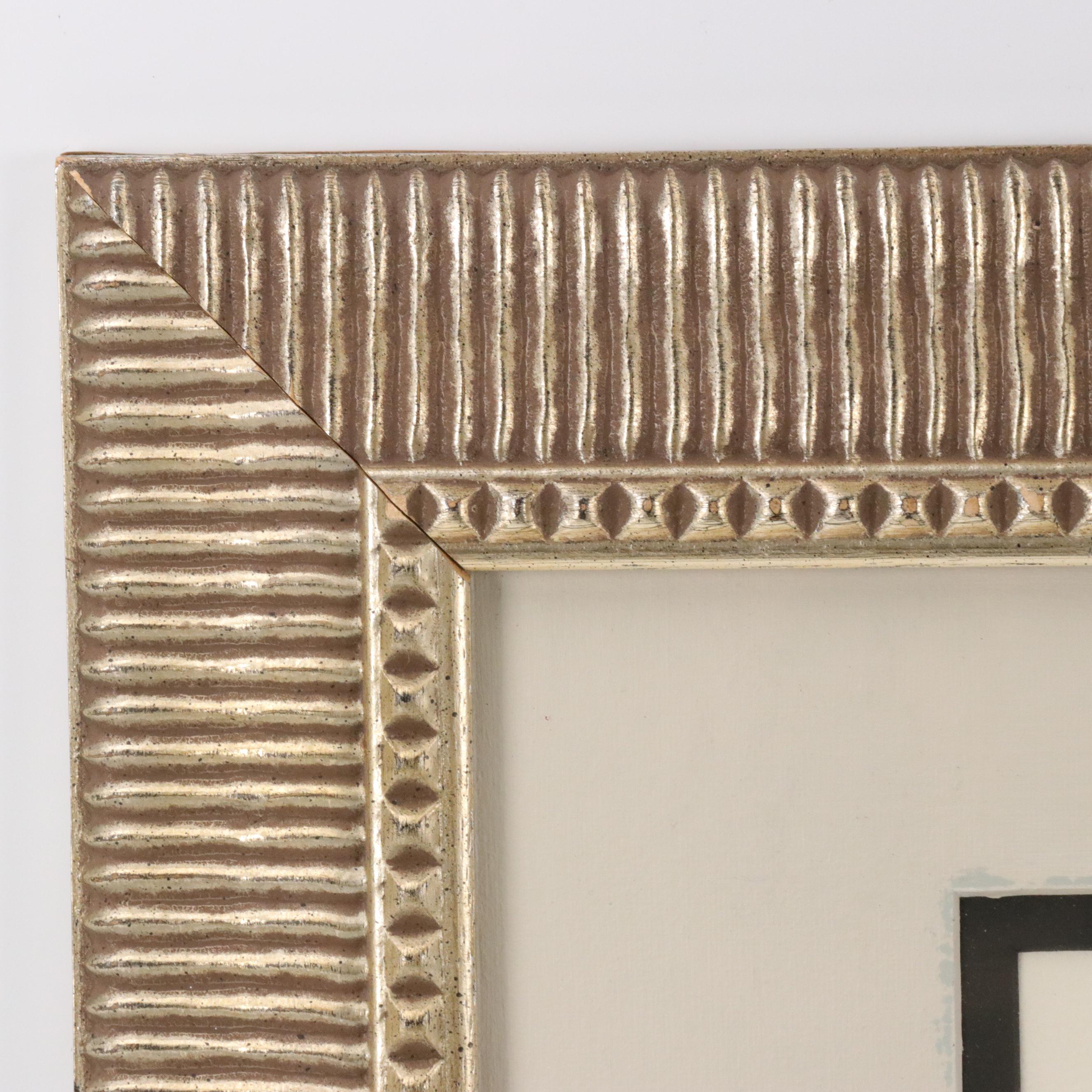 N. Romen Minimalist Watercolor Painting of Two Rocks, 21st Century