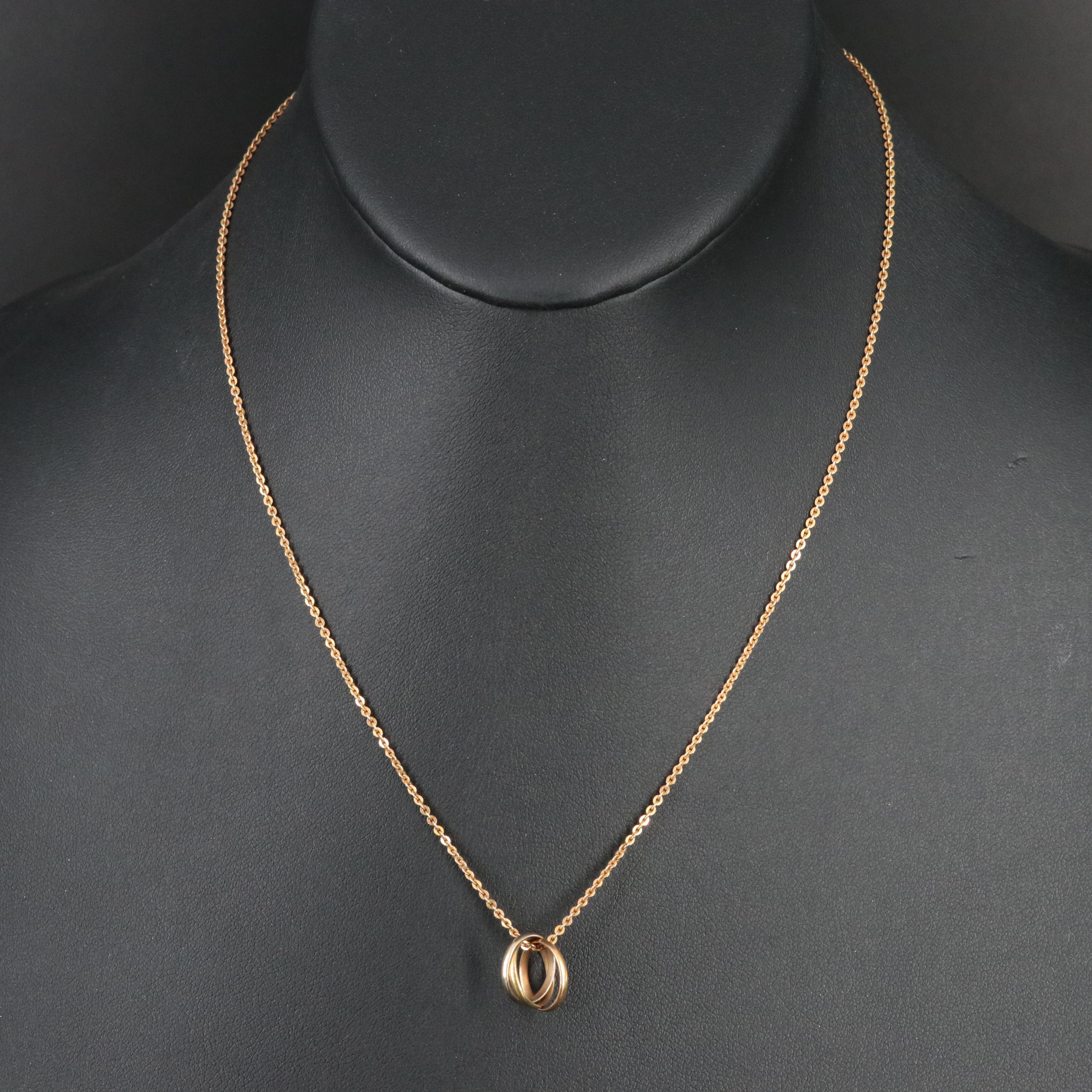 Cartier Trinity Ring 18K Tri-Color Pendant Necklace
