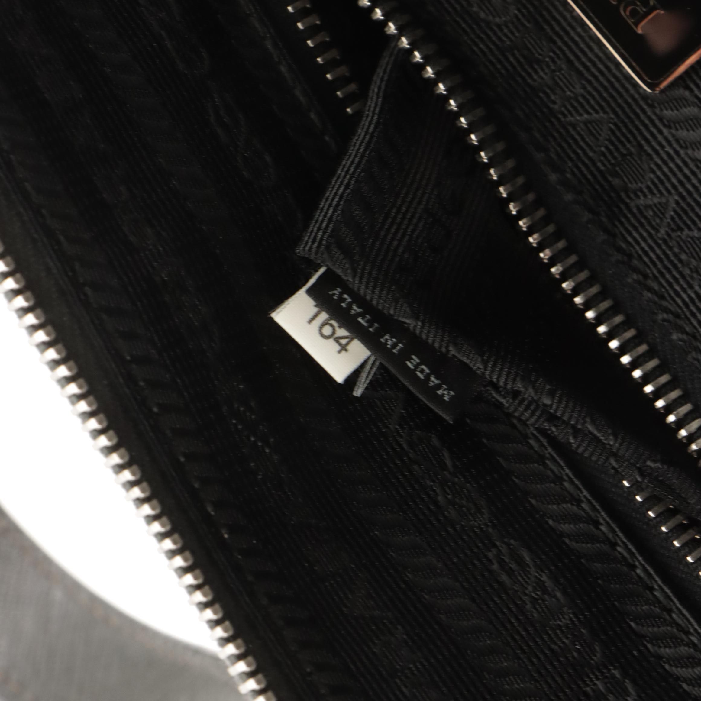 Prada Double Zip Business Briefcase in Charcoal Grey Saffiano Leather