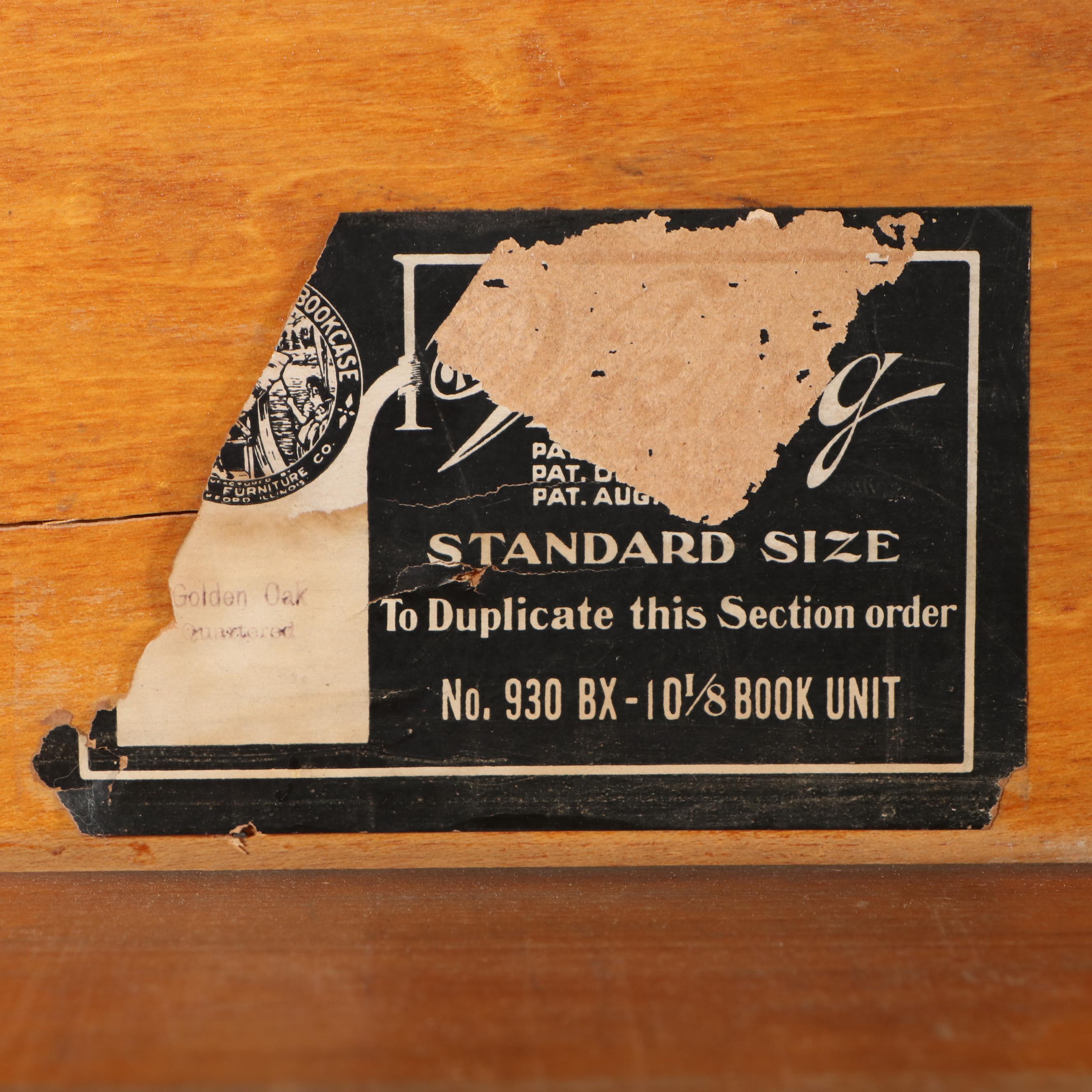 Viking Six-Tier Barrister's Bookcase in Golden Oak with Leaded Glass