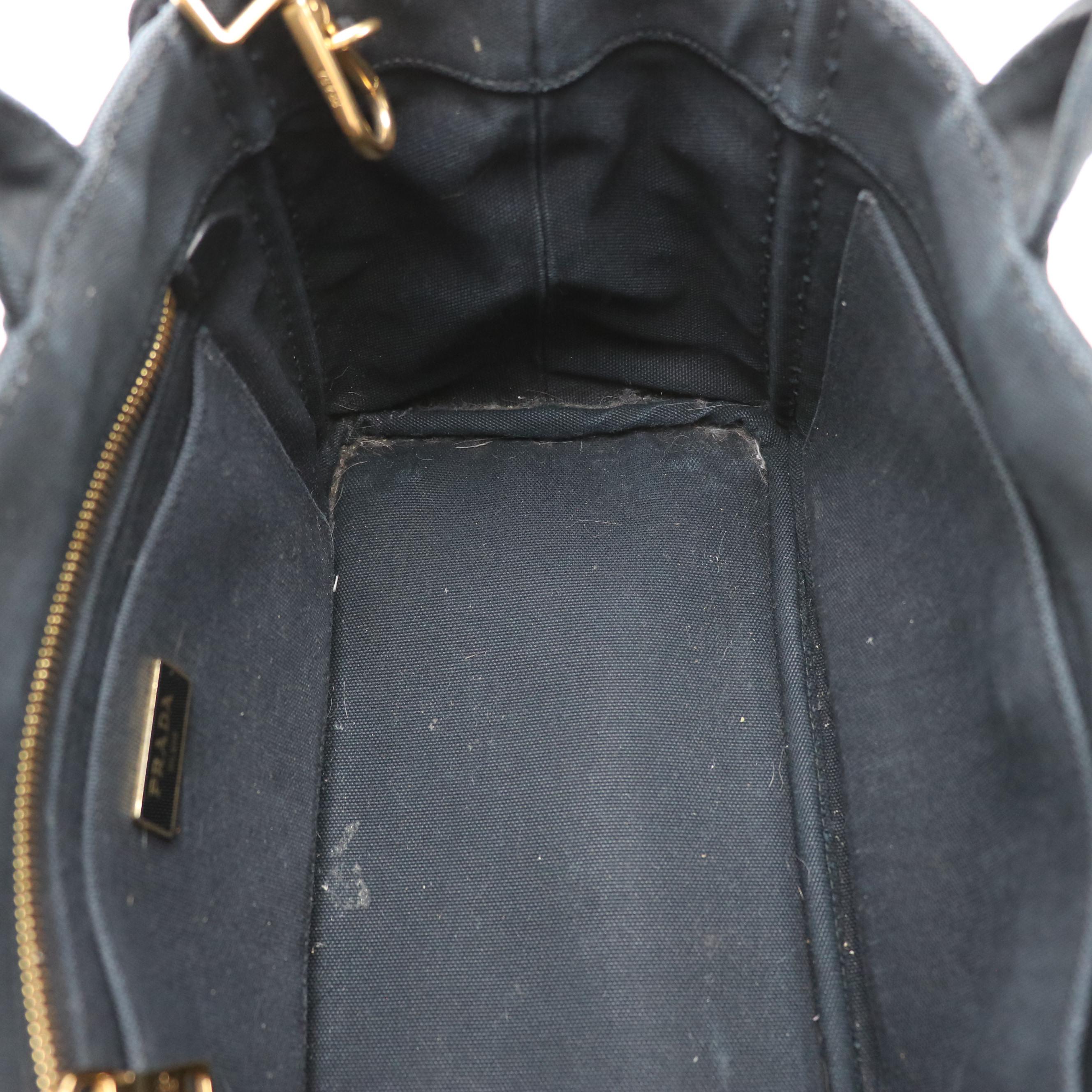 Prada Two-Way Tote in Logo Print Canapa Canvas