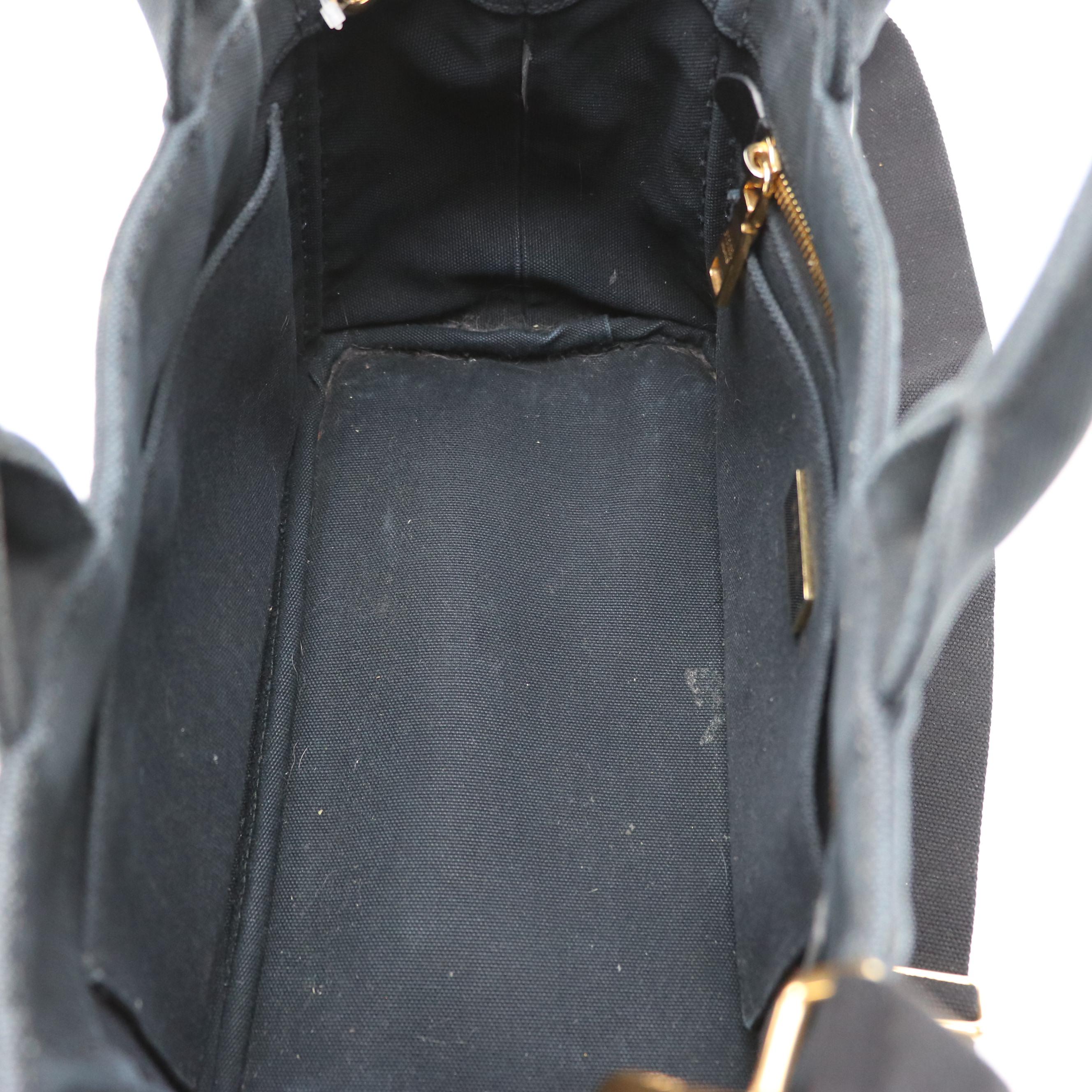 Prada Two-Way Tote in Logo Print Canapa Canvas