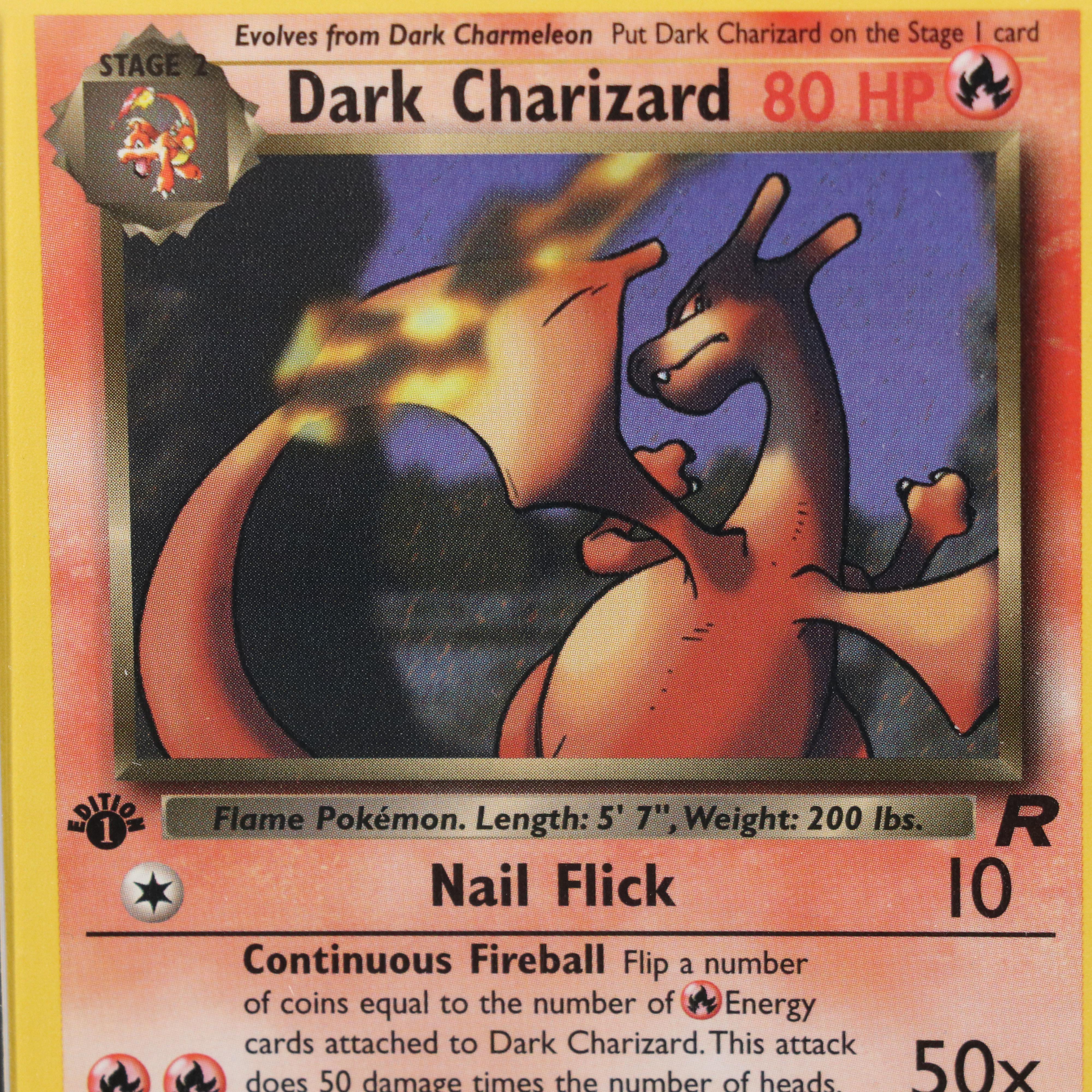 Team Rocket Dark Charizard 1st Edition Pokémon Card Graded PSA 8