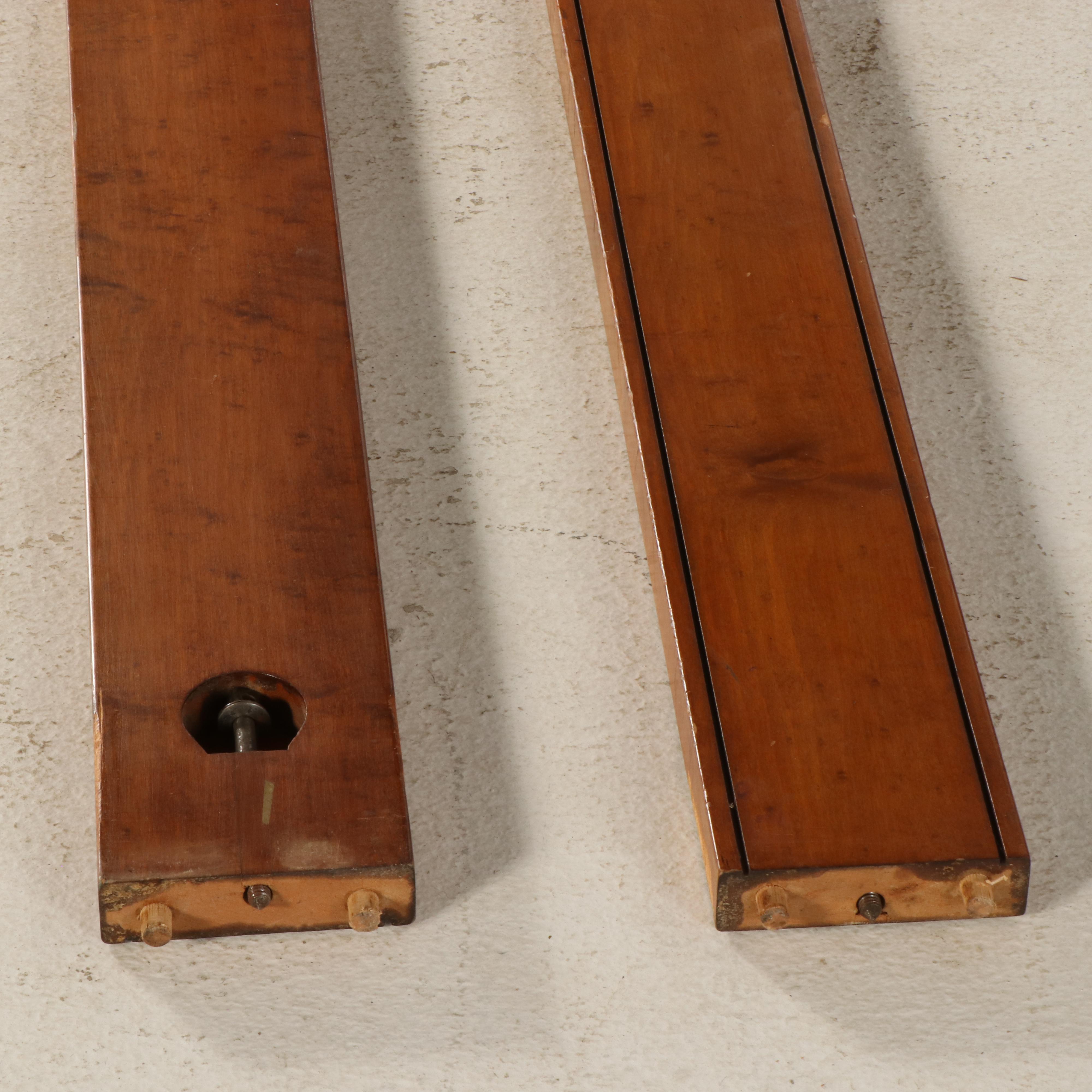 Pair of Mediterranean Style Walnut Twin Size Bed Frames, Mid-20th Century