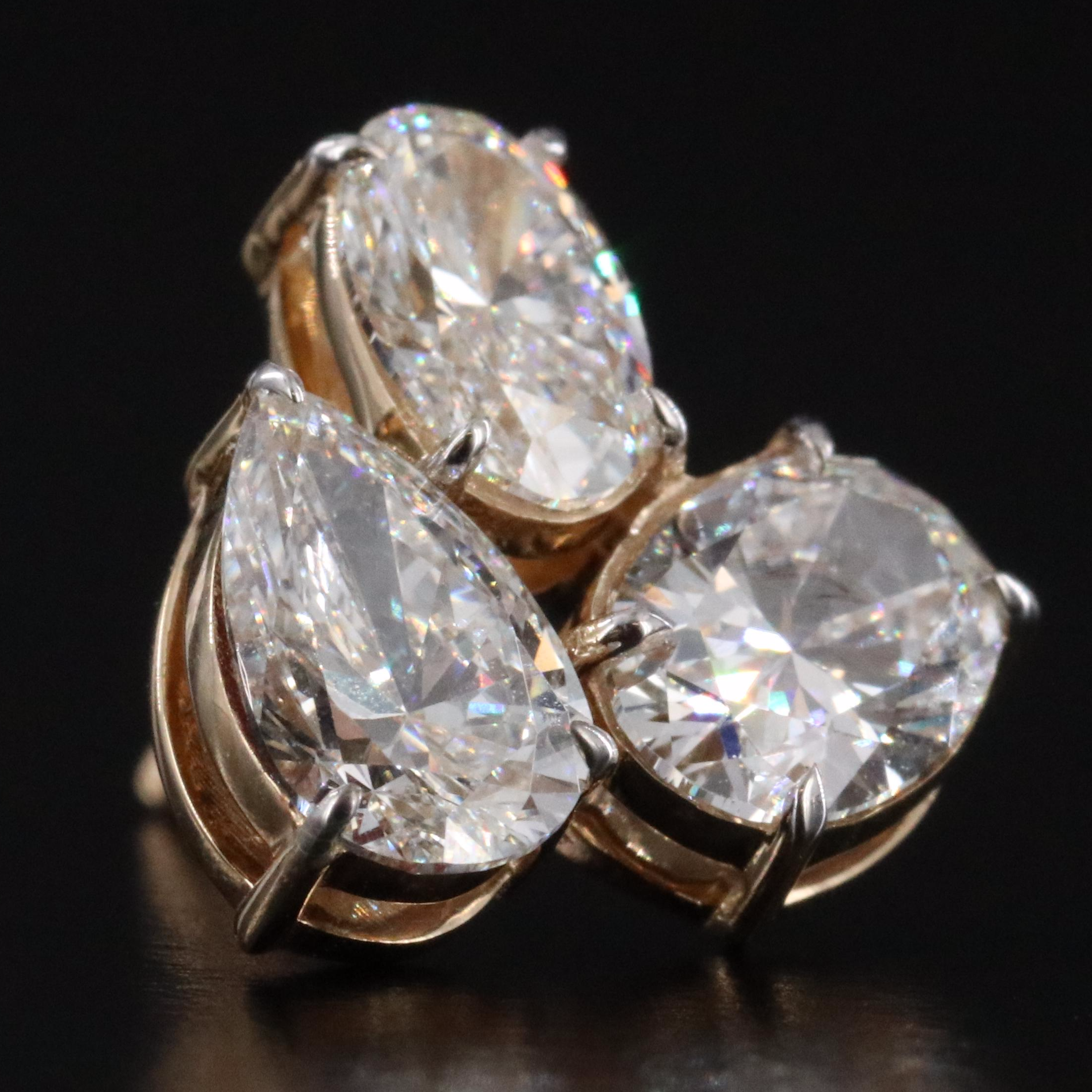 14K 3.25 CTW Lab Grown Diamond Stud Earrings