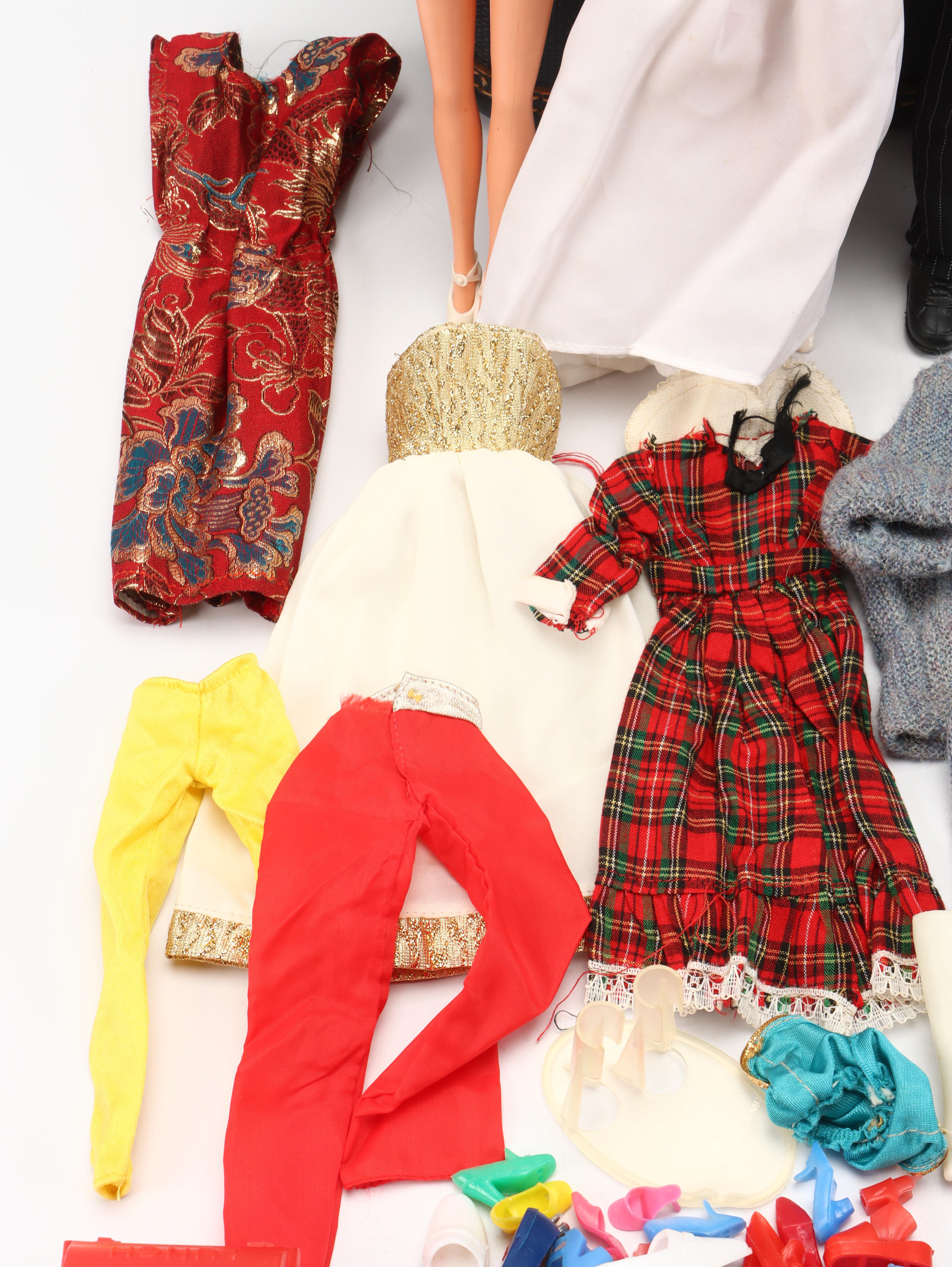 Mattel Barbie and Ken Dolls with Accessories and Amelia Earhart Luggage