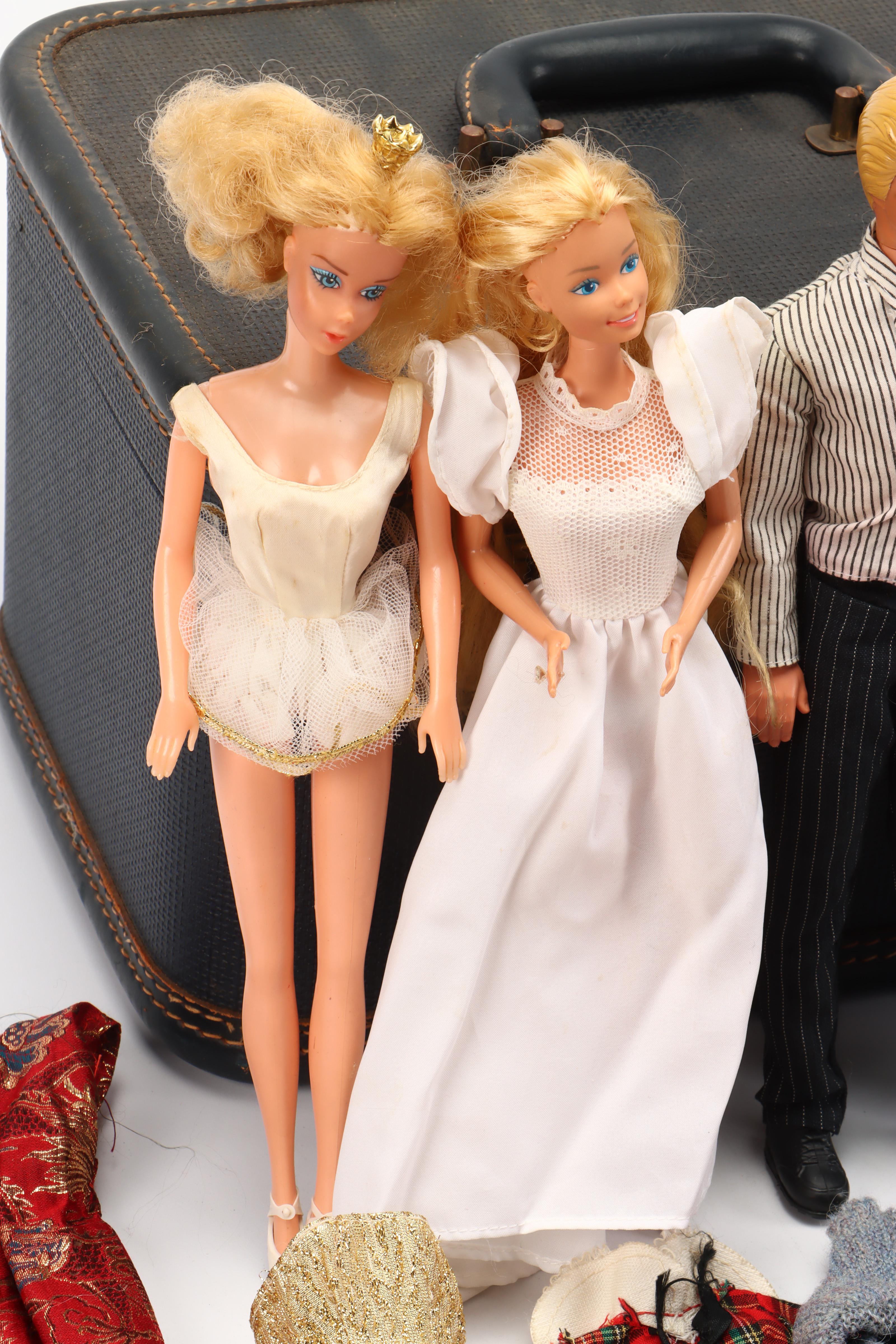 Mattel Barbie and Ken Dolls with Accessories and Amelia Earhart Luggage