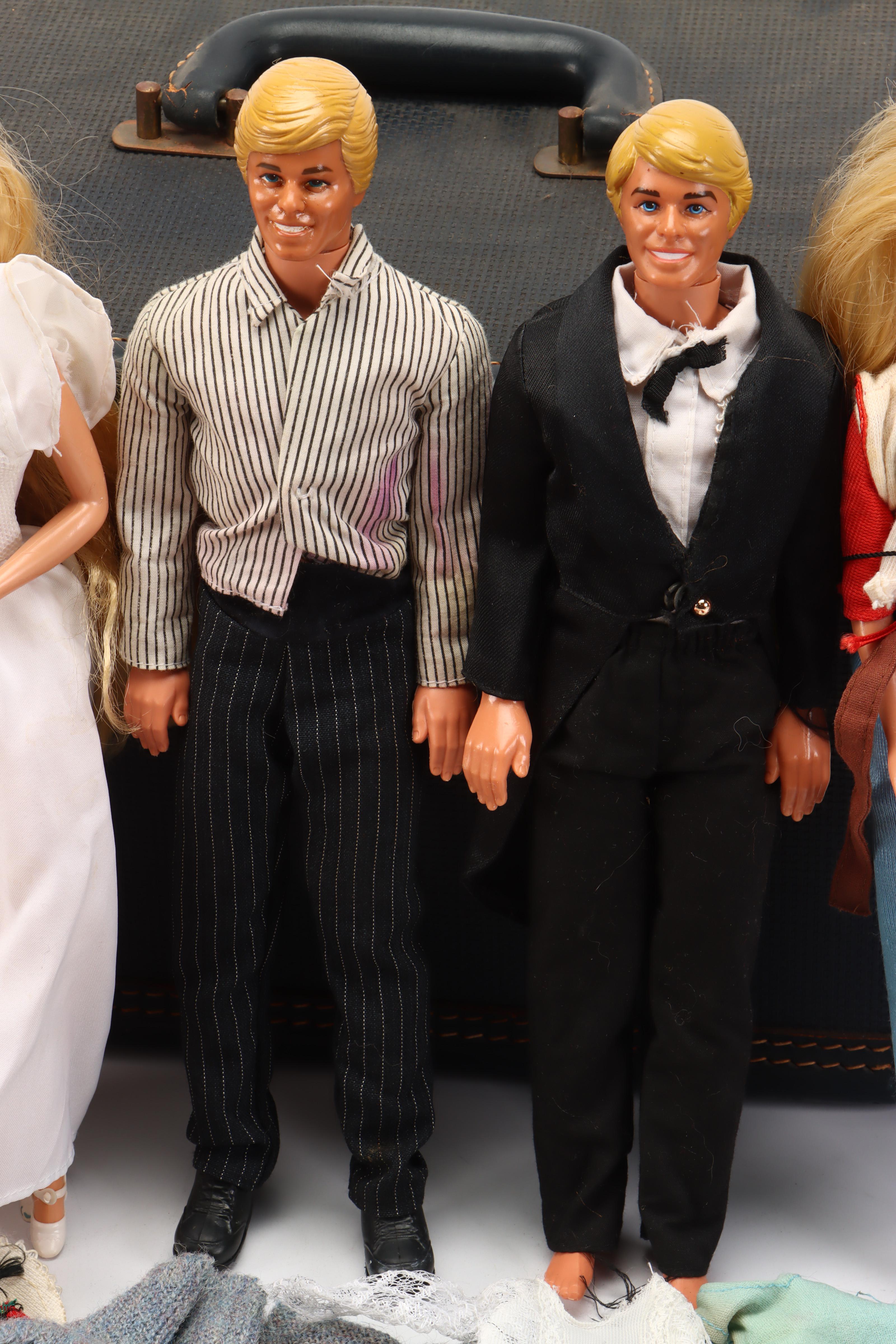 Mattel Barbie and Ken Dolls with Accessories and Amelia Earhart Luggage