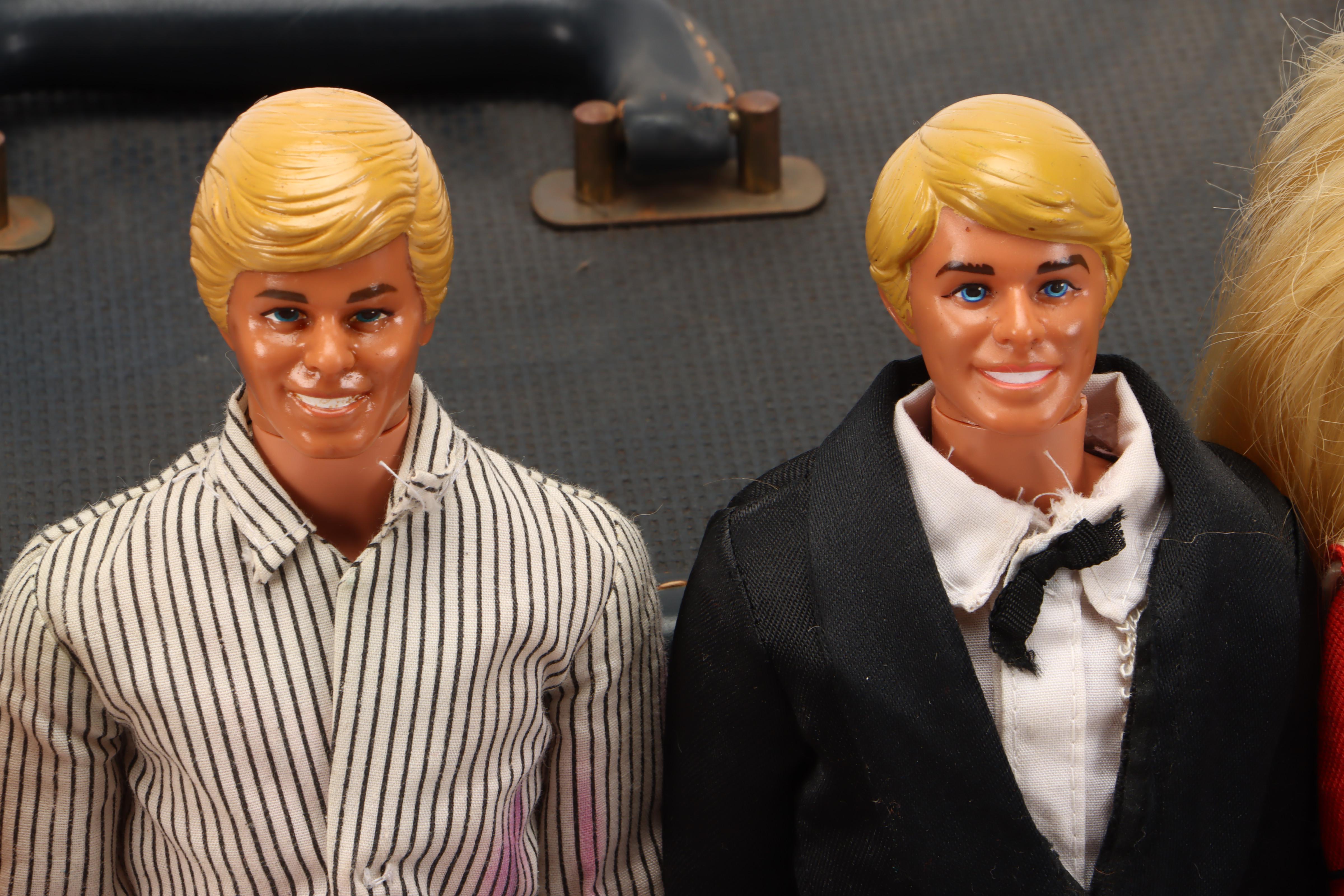 Mattel Barbie and Ken Dolls with Accessories and Amelia Earhart Luggage