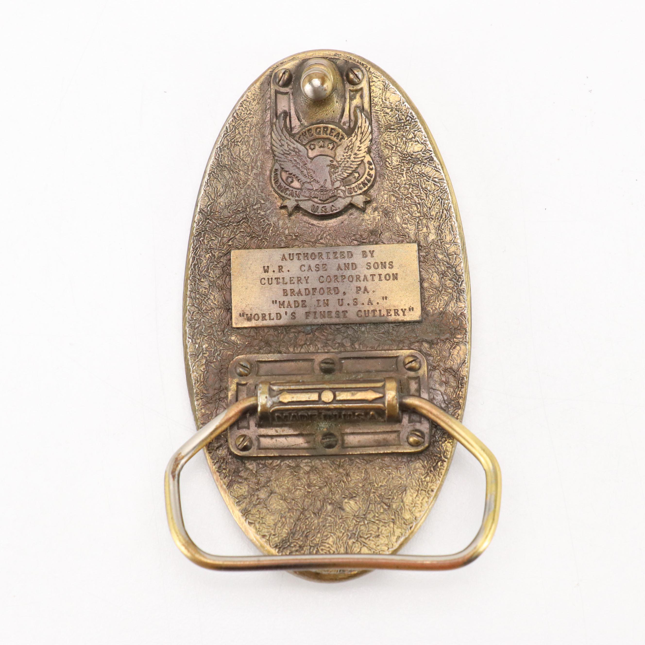 Case XX Logo Buckle, Marlin Firearms Centennial Buckle, and Other Buckles