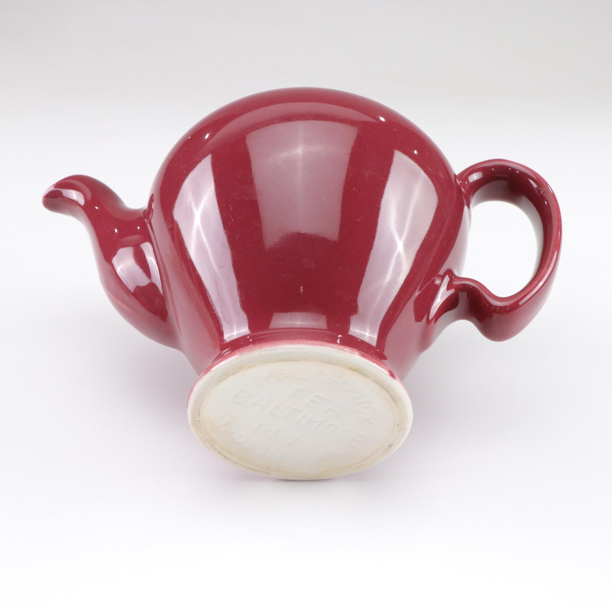 McCormick Teapot and Straining Liner with Molded Ceramic Basket of Butter Pots