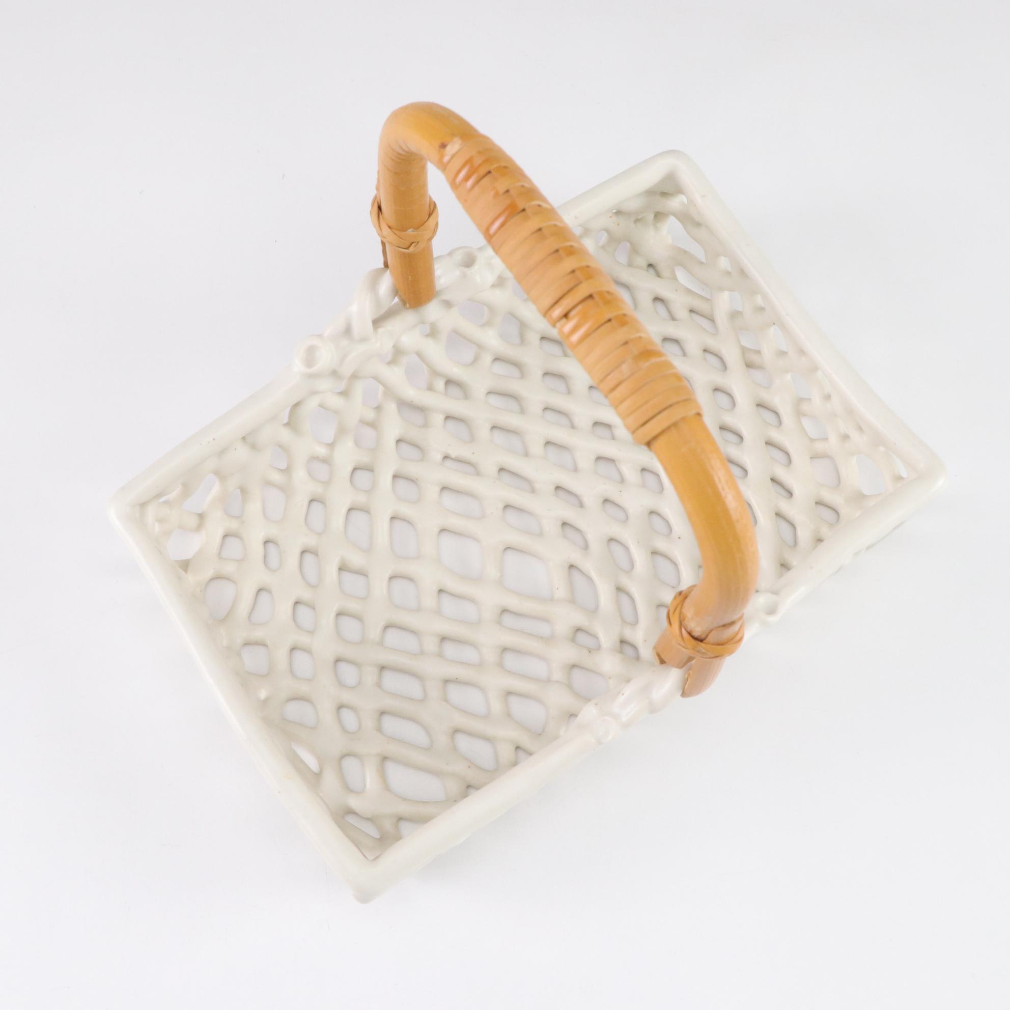 McCormick Teapot and Straining Liner with Molded Ceramic Basket of Butter Pots