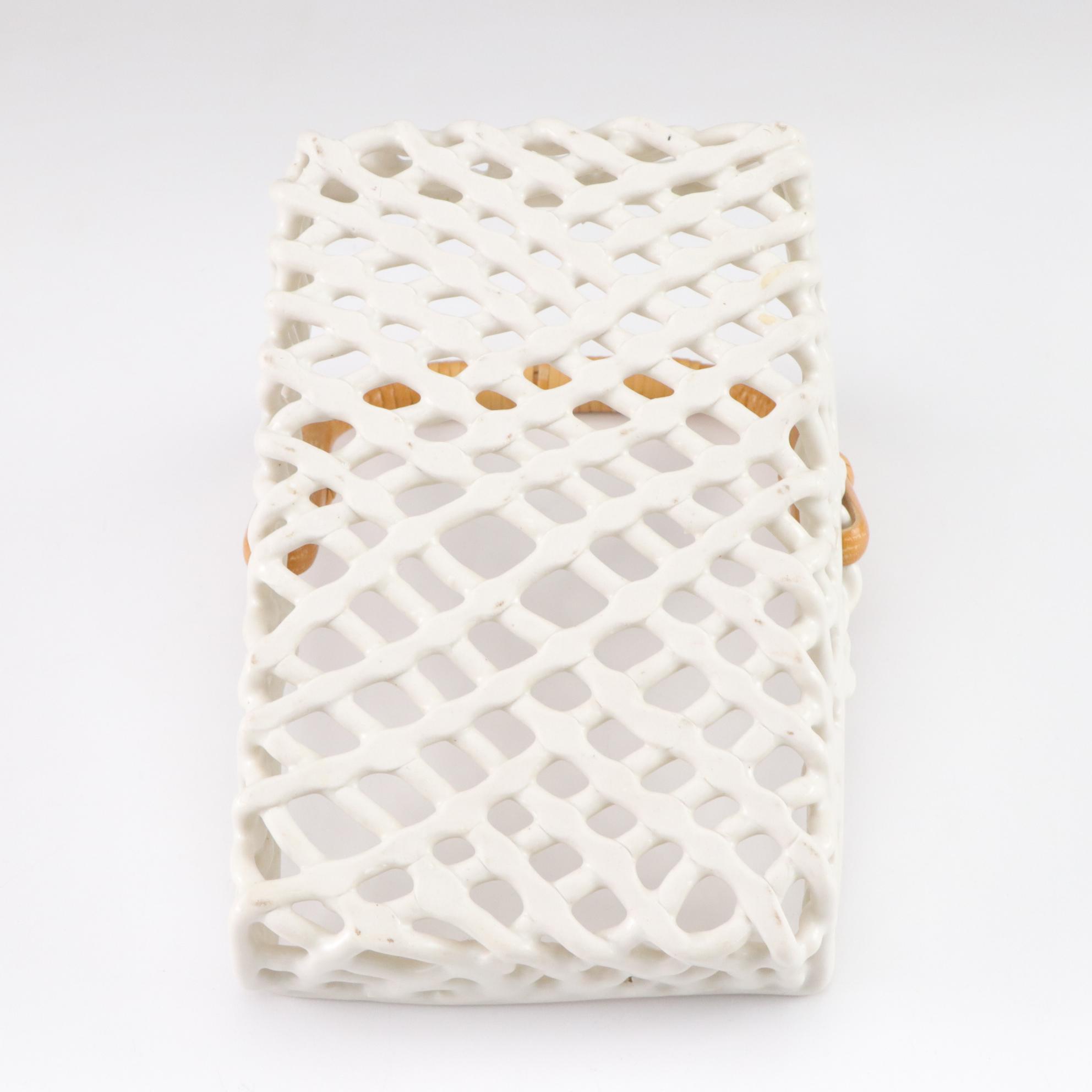 McCormick Teapot and Straining Liner with Molded Ceramic Basket of Butter Pots