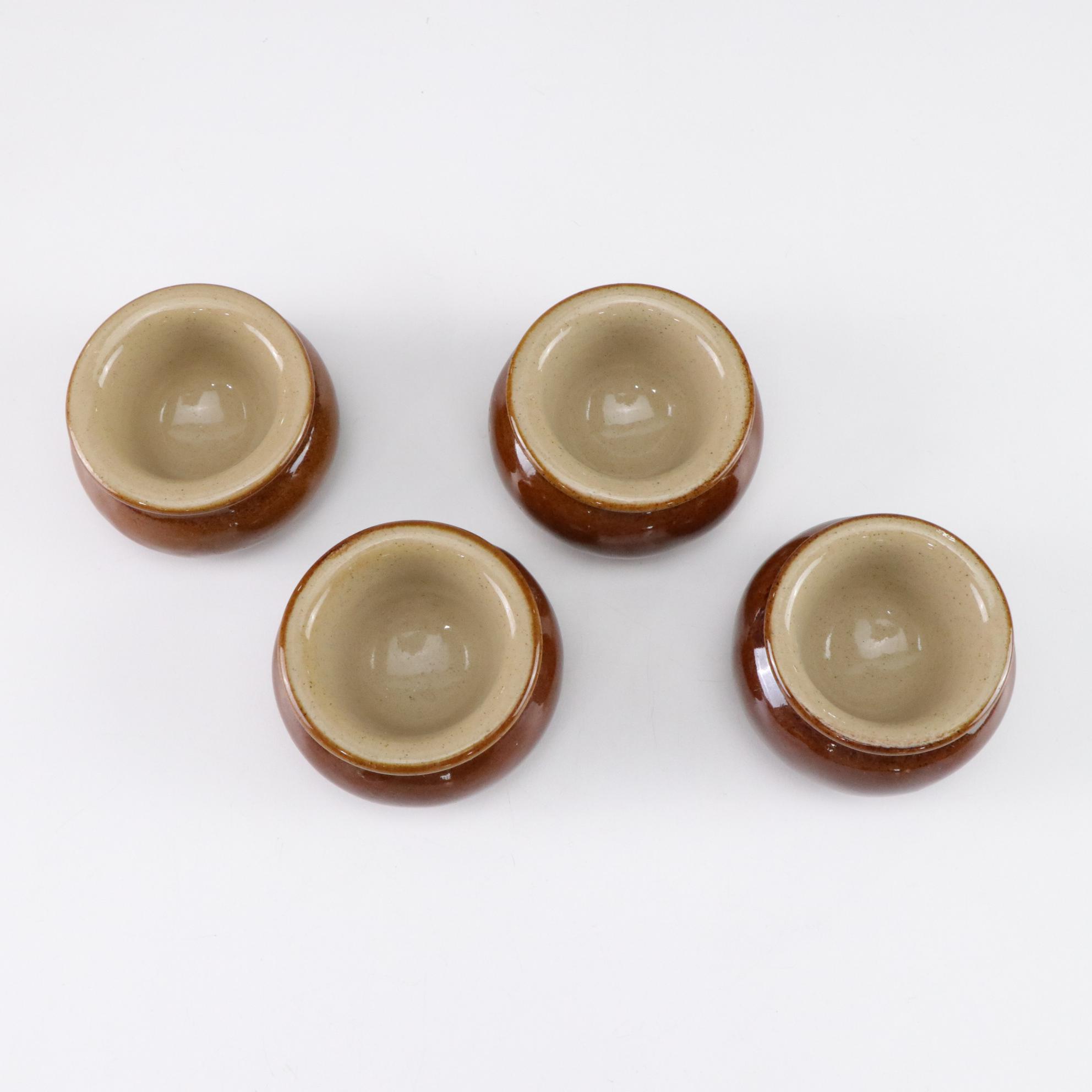 McCormick Teapot and Straining Liner with Molded Ceramic Basket of Butter Pots