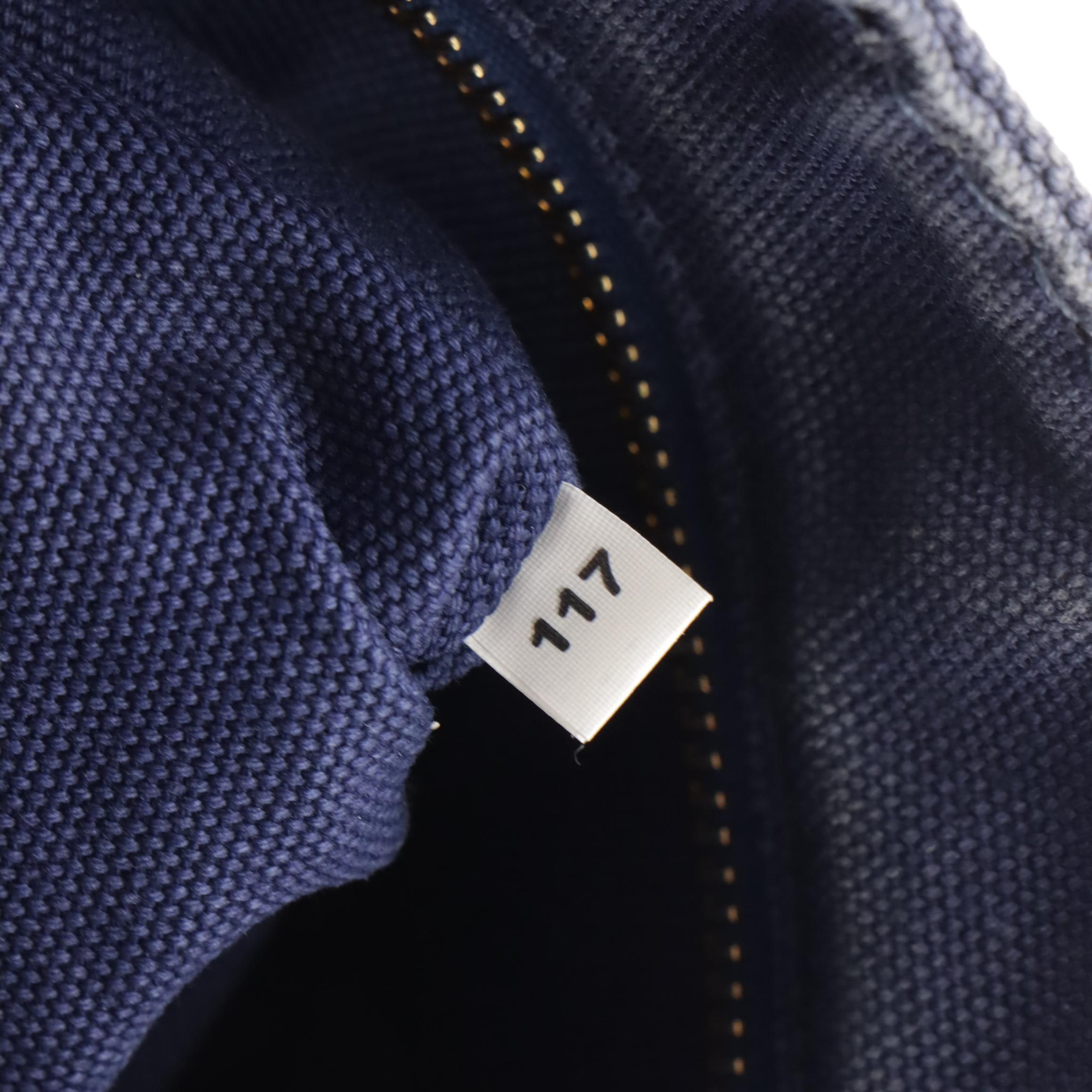 Prada Two-Way Shopping Tote 1BG439 in Logo Print Bluette Canapa Canvas