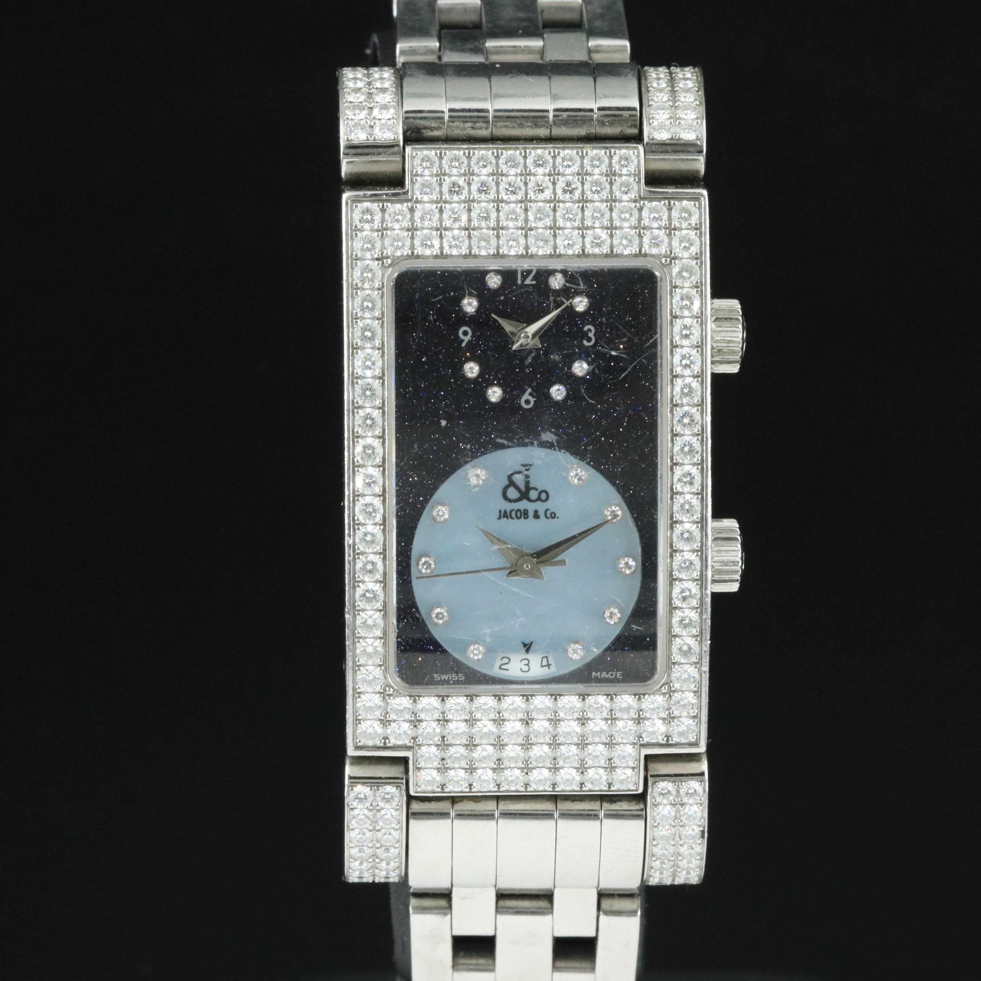 Jacob & Co. Angel 4.06 CTW Diamond & Mother-of-Pearl 24.5mm Steel Quartz Watch