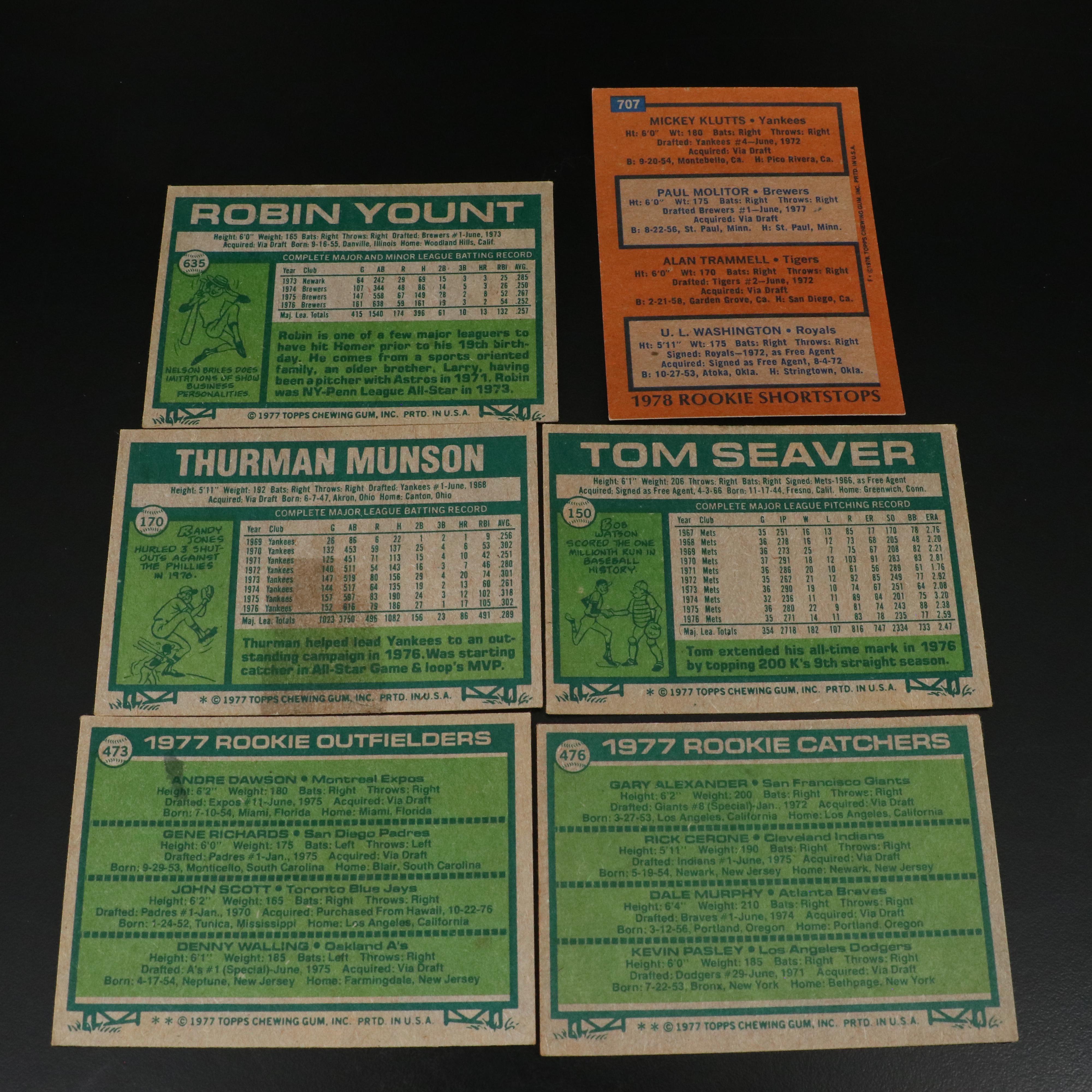 1977, 1978, and 1979 Topps Baseball Card Sets Featuring Eddie Murray Rookie
