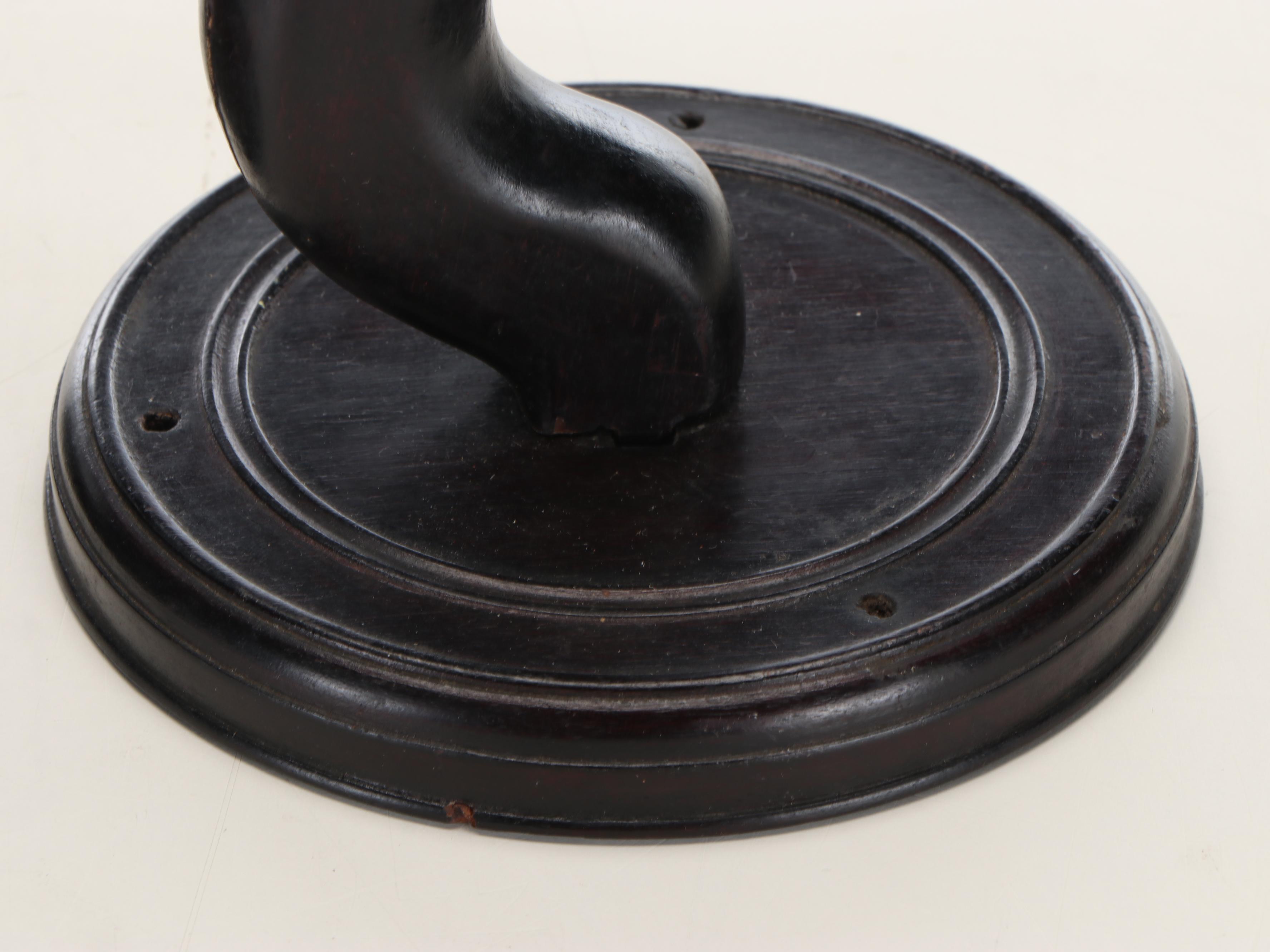 Chinese Rosewood Dragon Lamp with Pair of Carved Dragon Stands