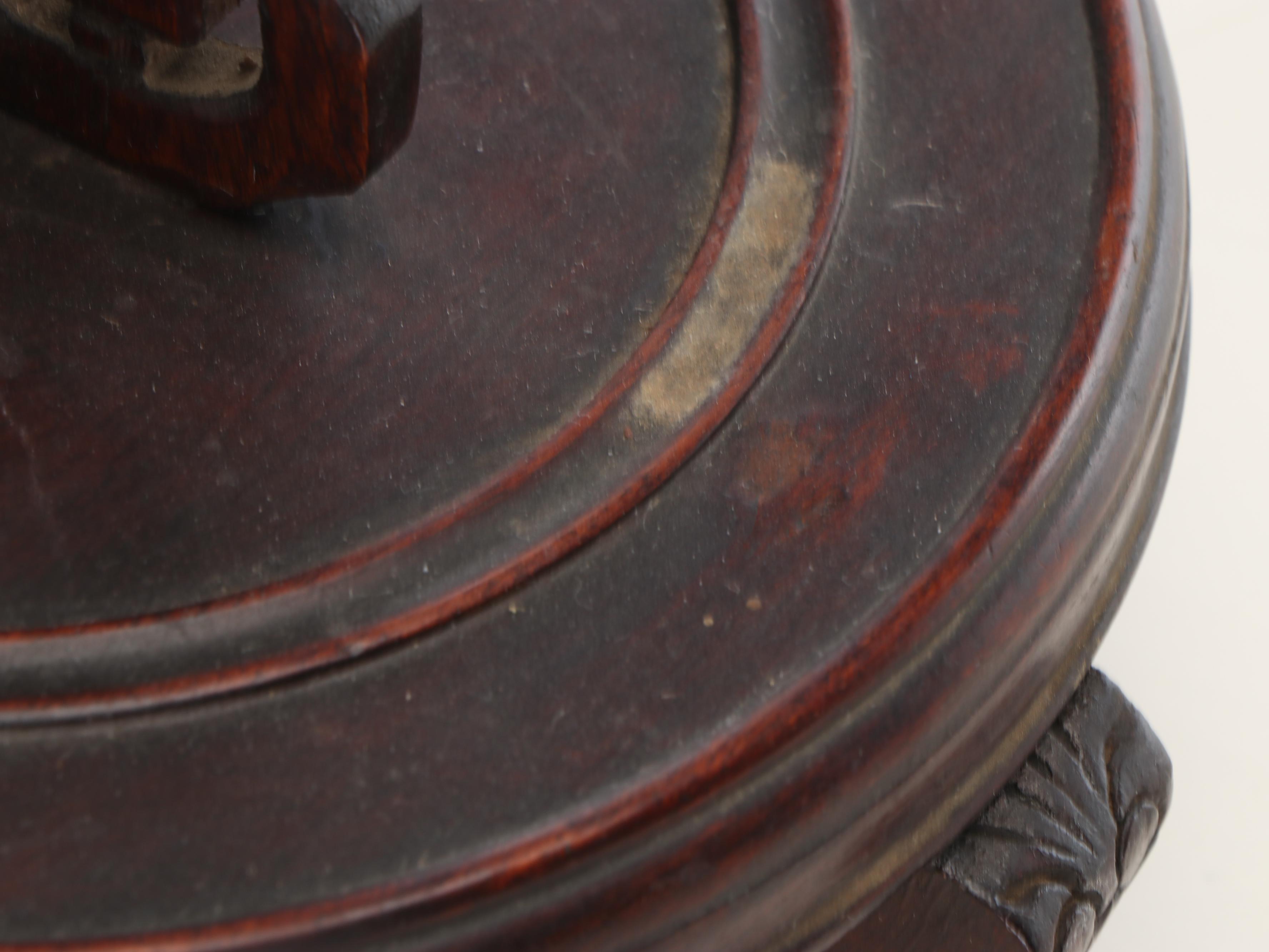 Chinese Rosewood Dragon Lamp with Pair of Carved Dragon Stands