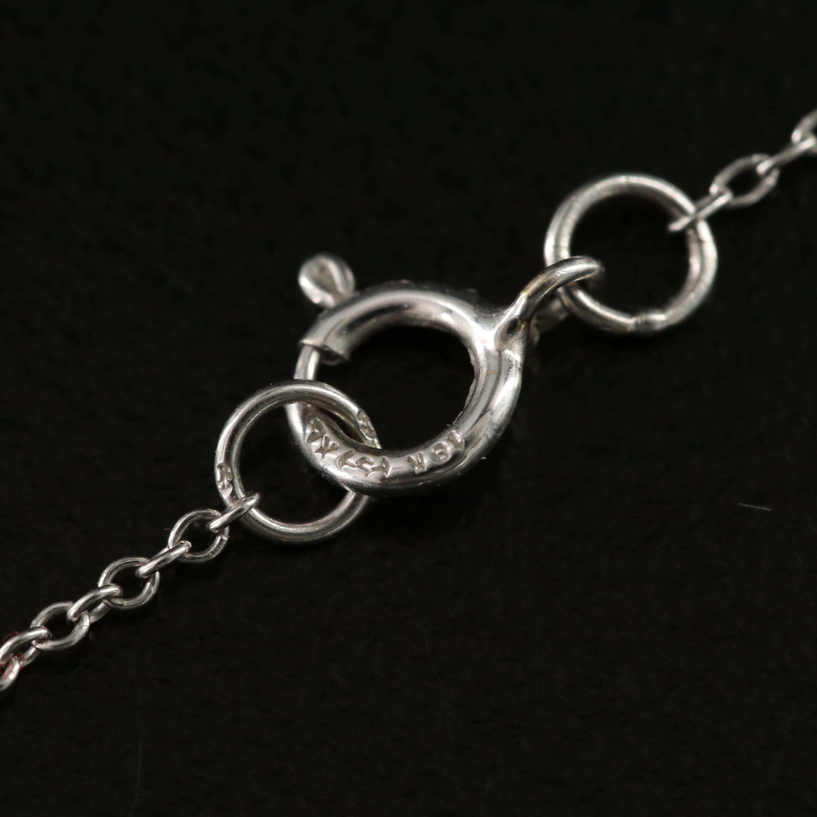 18K 0.47 CTW Diamond "B" Initial Pendant Necklace with Platinum Chain