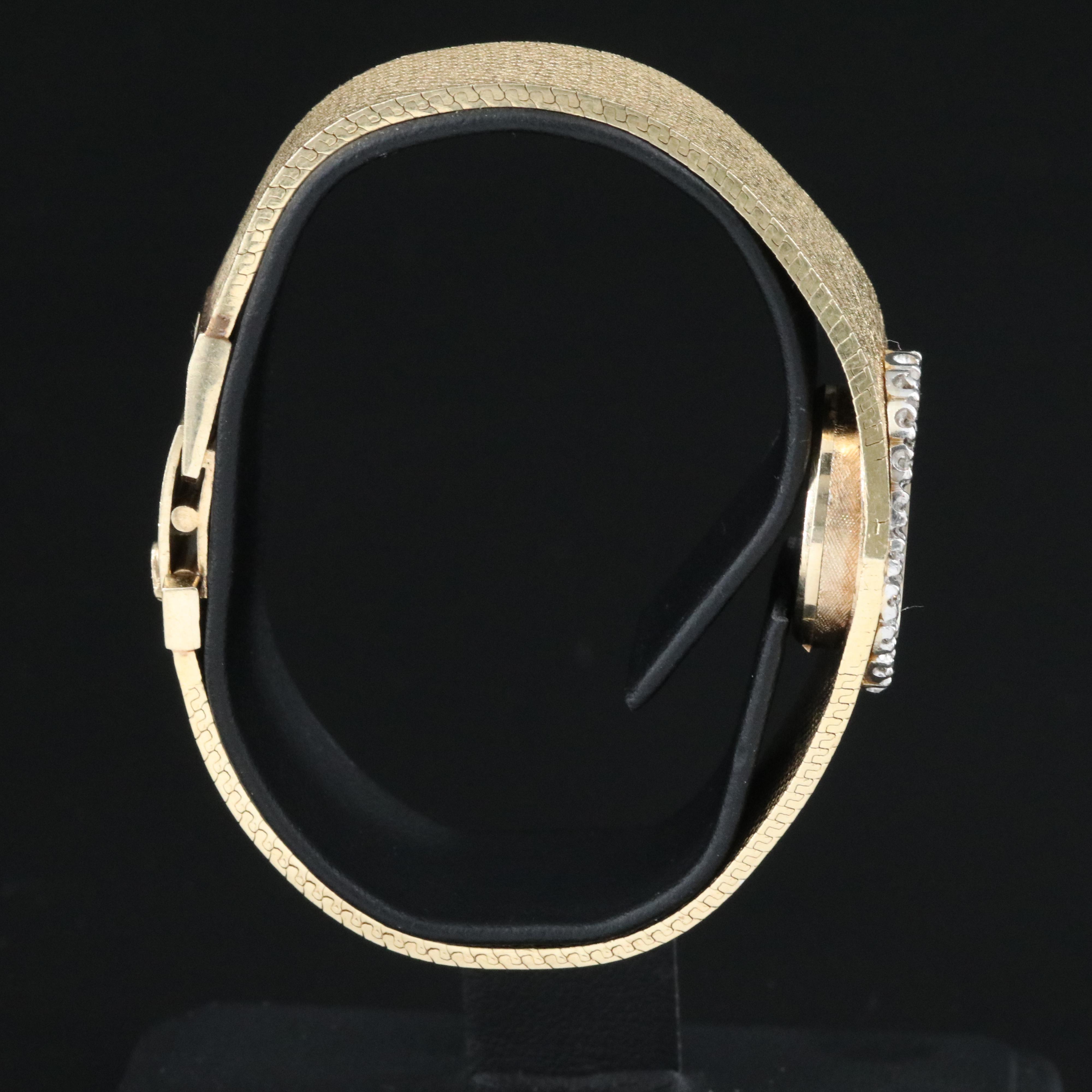 14K Vintage Rolex Custom Diamond Stem Wind Watch