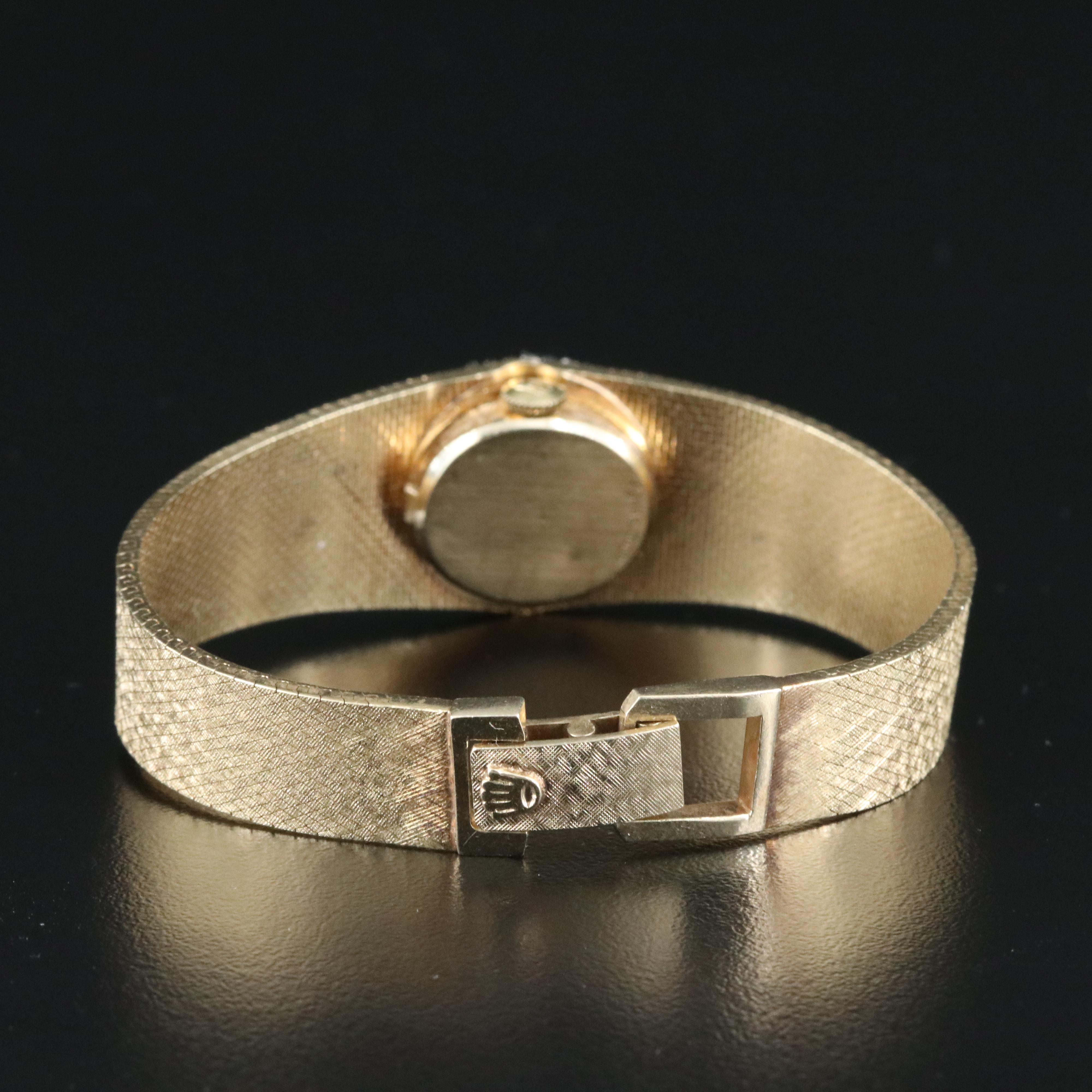 14K Vintage Rolex Custom Diamond Stem Wind Watch