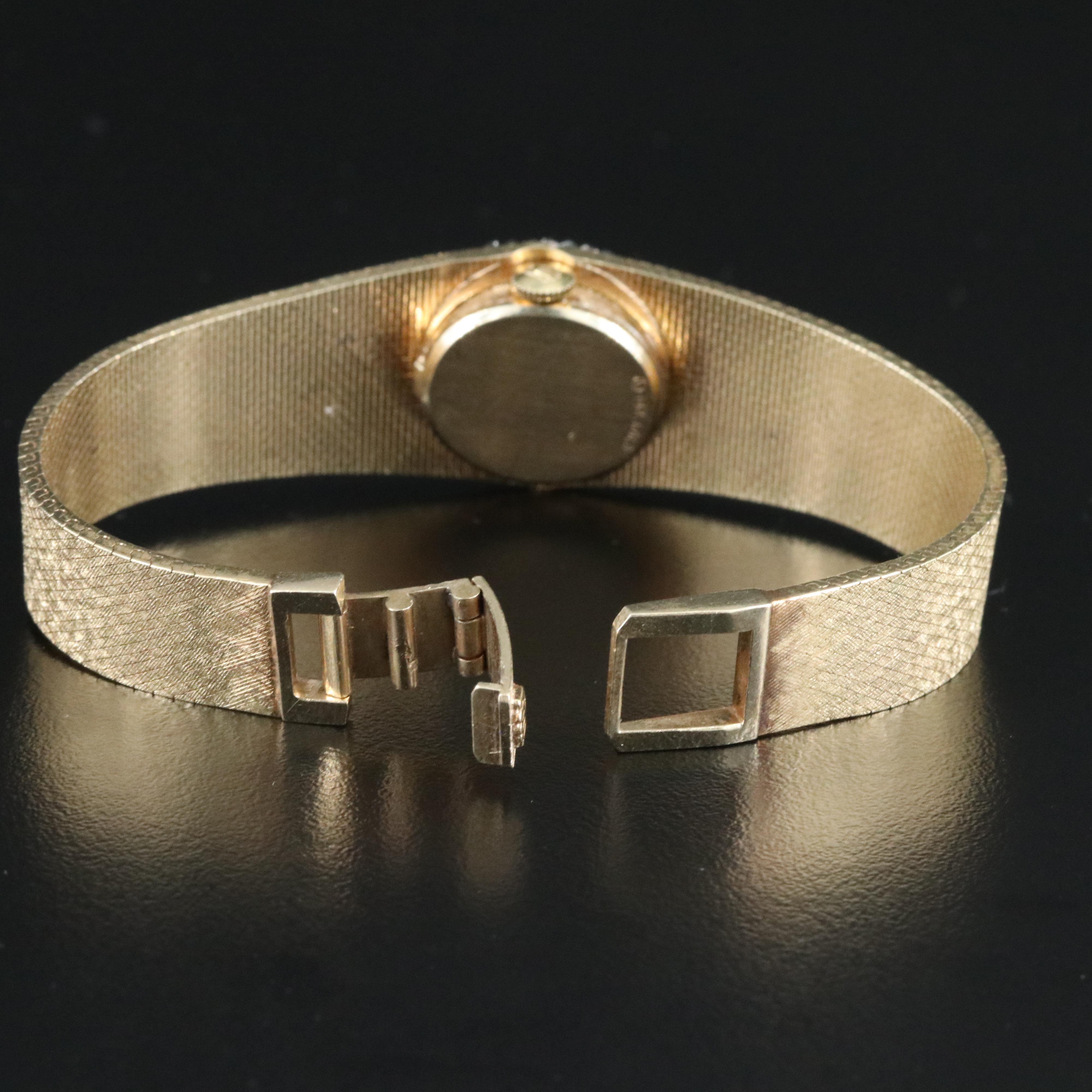 14K Vintage Rolex Custom Diamond Stem Wind Watch