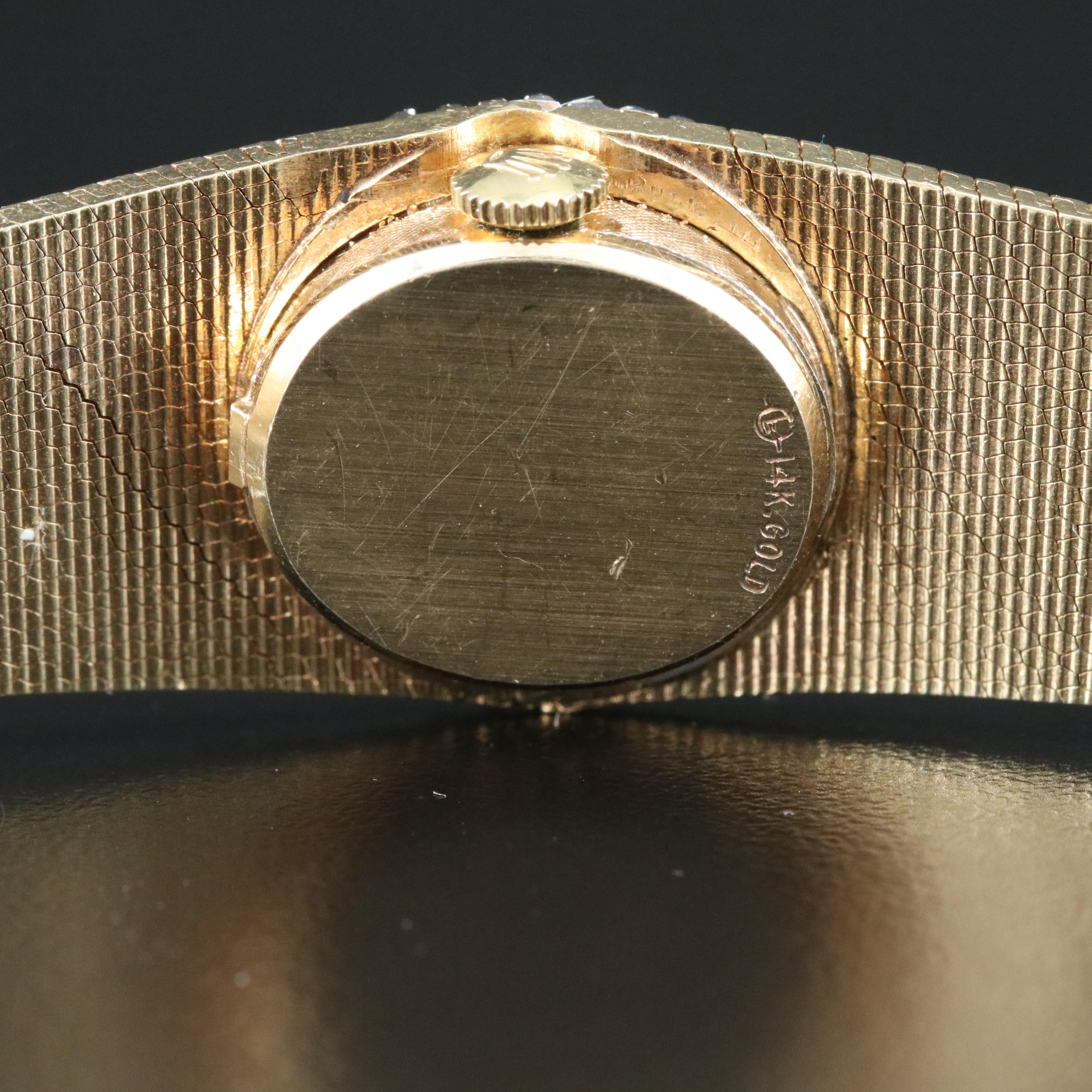 14K Vintage Rolex Custom Diamond Stem Wind Watch