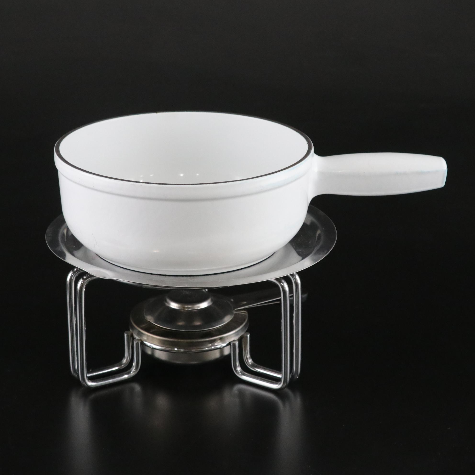 Nomar Fondue Pot with Burner Stand & Au Gratin Plates