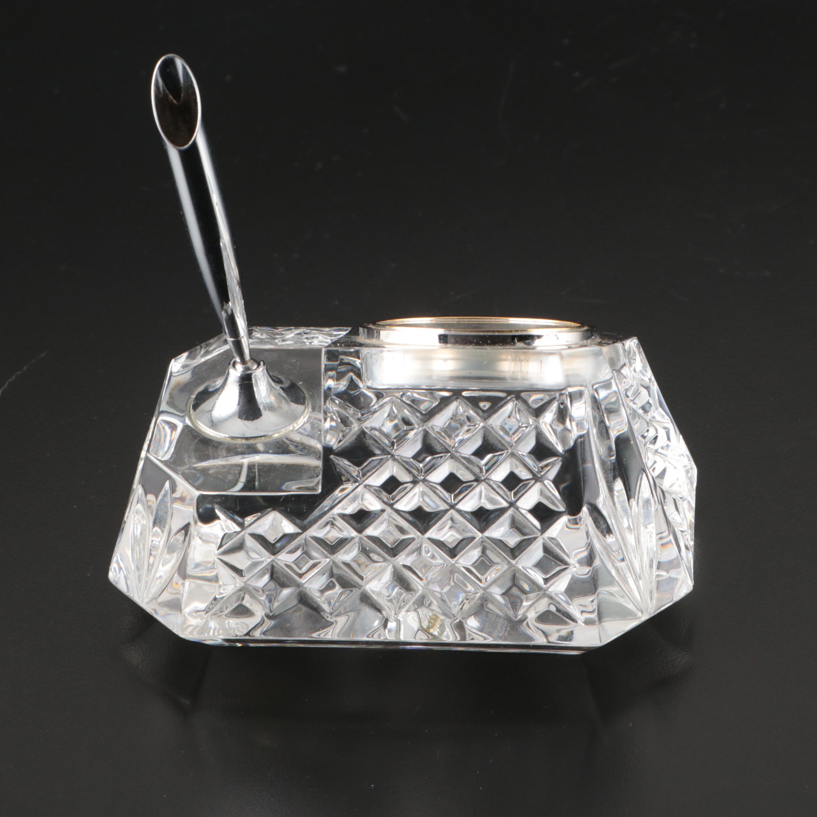 Waterford Crystal Pen Holder and Napkin Ring with Other Decanter