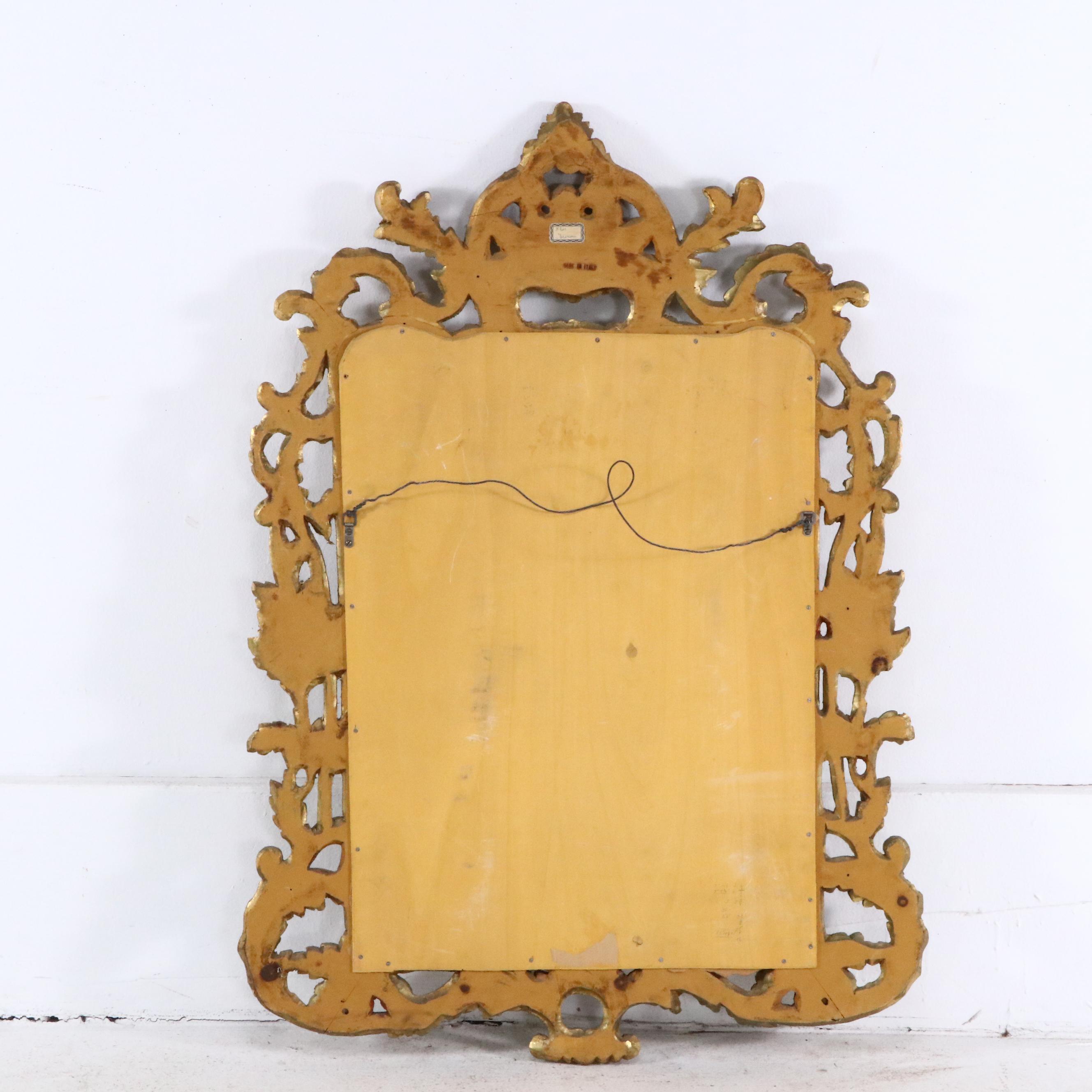 Italian Baroque Style Giltwood Wall Mirror, Mid to Late 20th Century